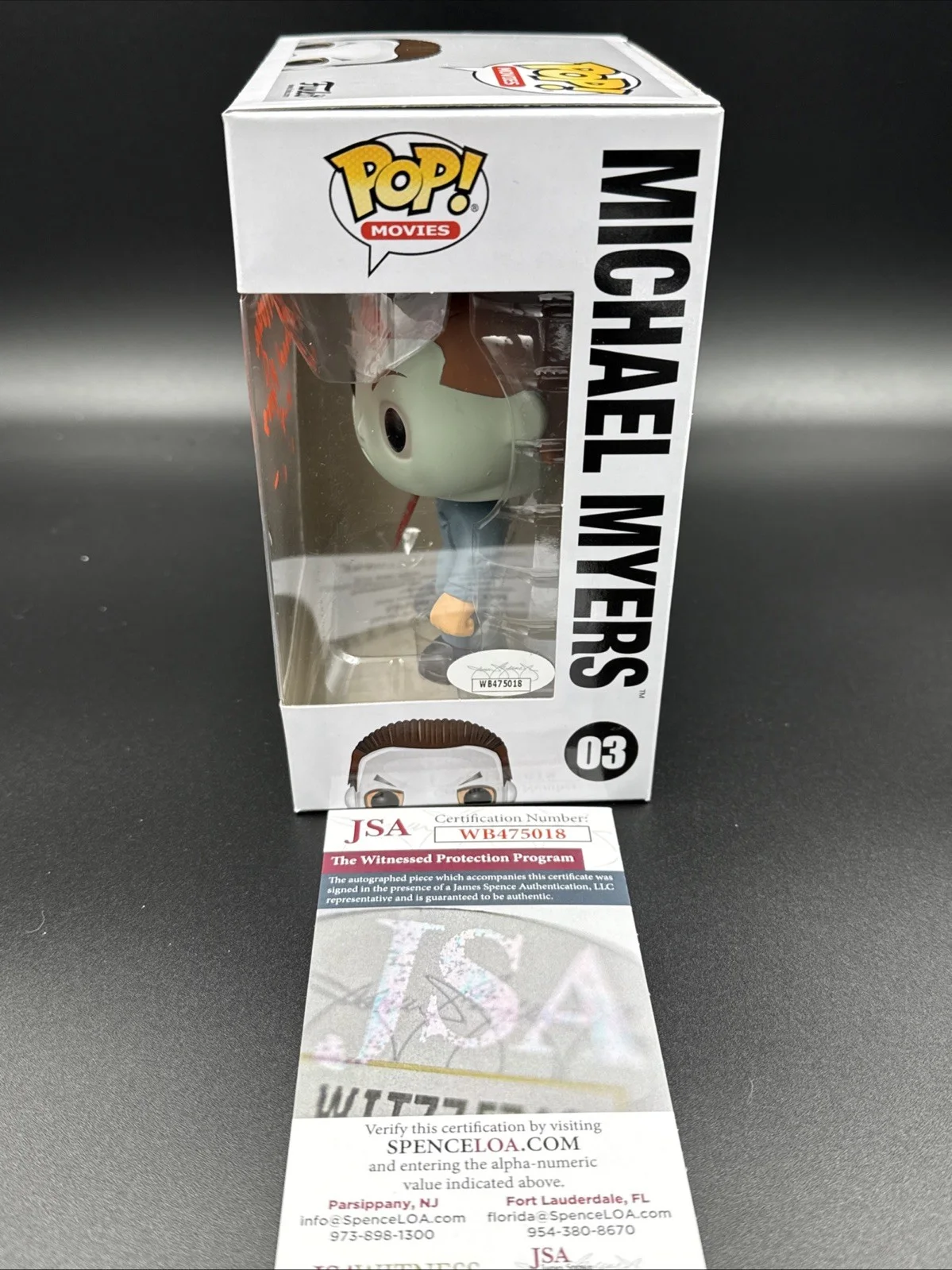 TOM MORGA — Tom Morga Signed Funko Pop Michael Myers Halloween Autograph Horror JSA COA, изображение 2