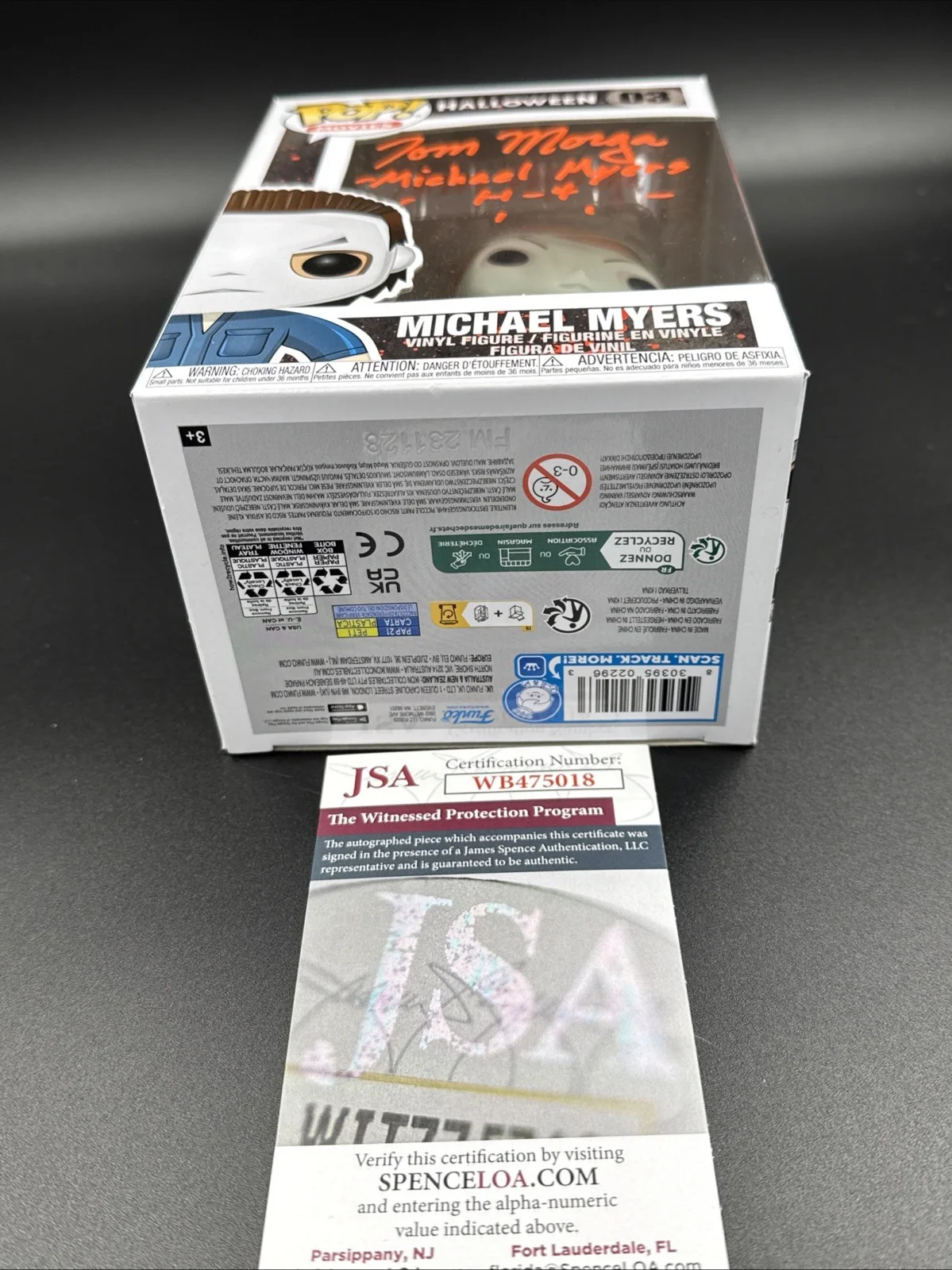 TOM MORGA — Tom Morga Signed Funko Pop Michael Myers Halloween Autograph Horror JSA COA, изображение 5
