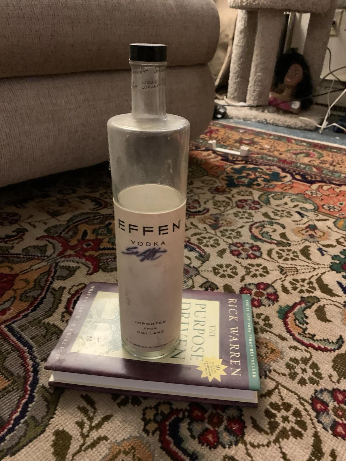 Rap Legend 50 CENT Curtis Jackson Signed Autograph Empty EFFEN VODKA BOTTLE, image 2