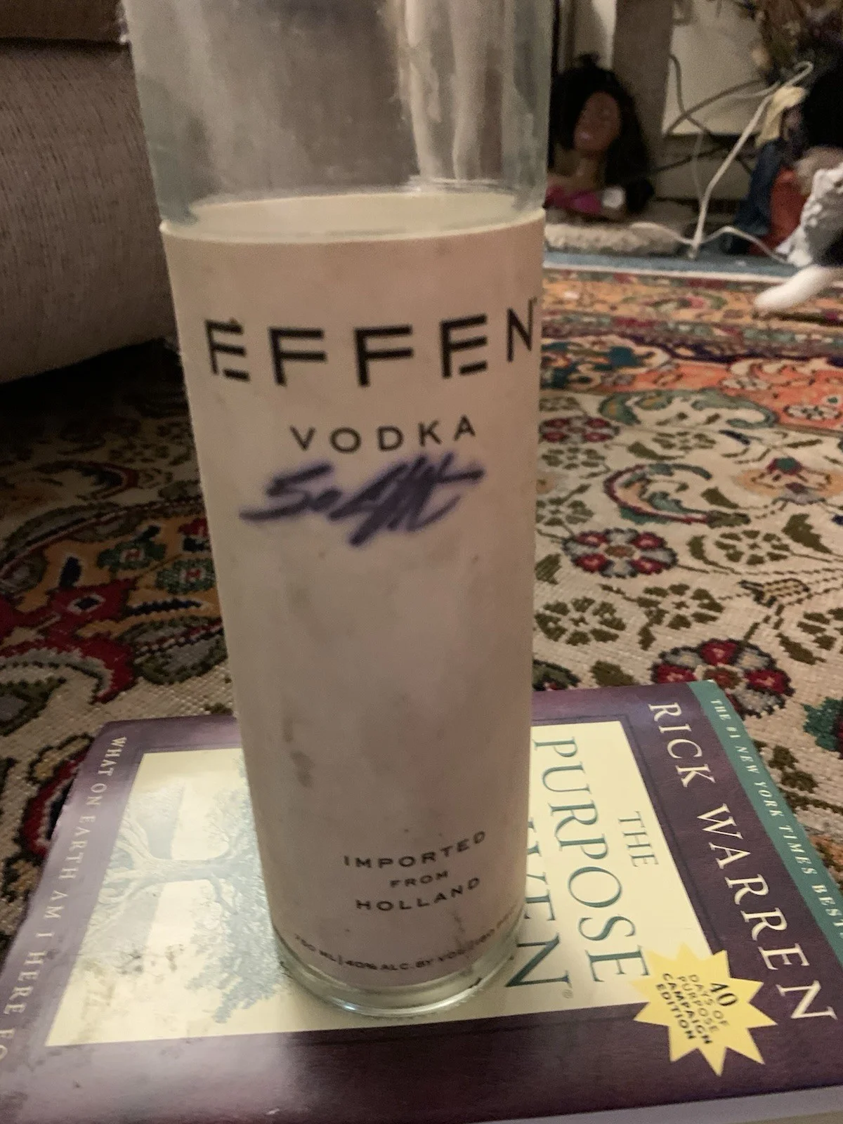 Rap Legend 50 CENT Curtis Jackson Signed Autograph Empty EFFEN VODKA BOTTLE, image 3