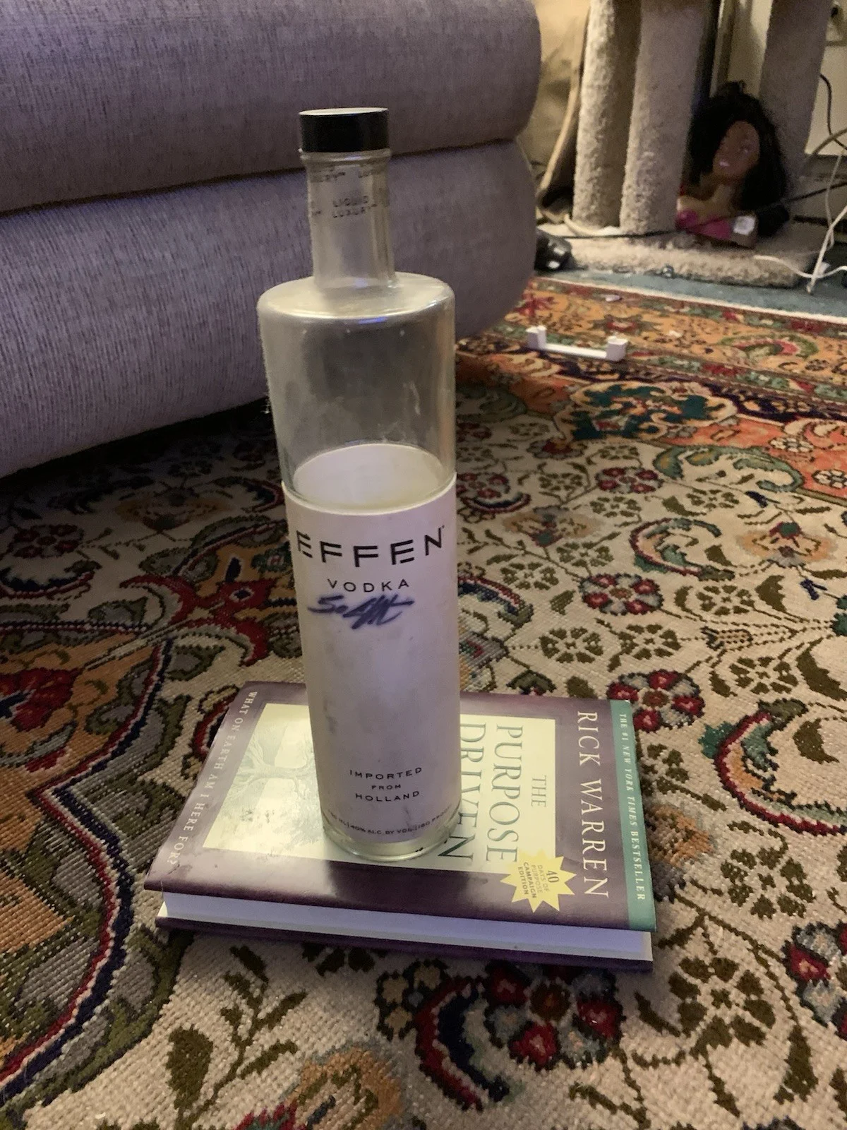 Rap Legend 50 CENT Curtis Jackson Signed Autograph Empty EFFEN VODKA BOTTLE, image 4
