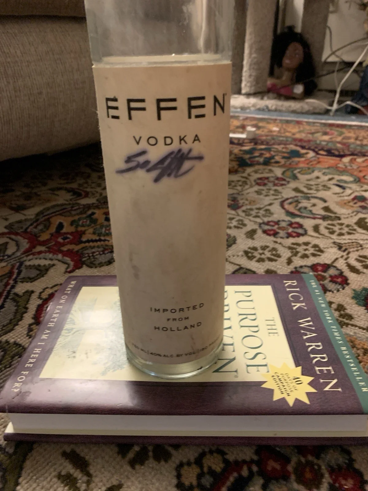 Rap Legend 50 CENT Curtis Jackson Signed Autograph Empty EFFEN VODKA BOTTLE, image 5