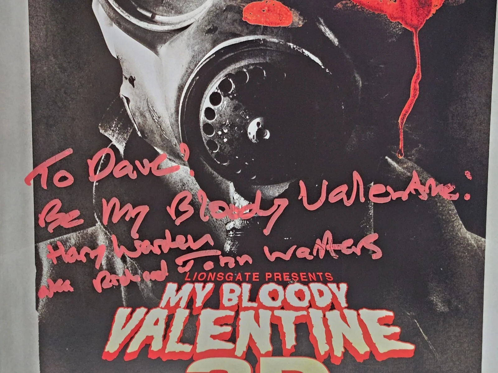 Richard John Walters — Richard John Walters Signed 11x17 Poster. My Bloody Valentine 3D. Harry Warden, изображение 2