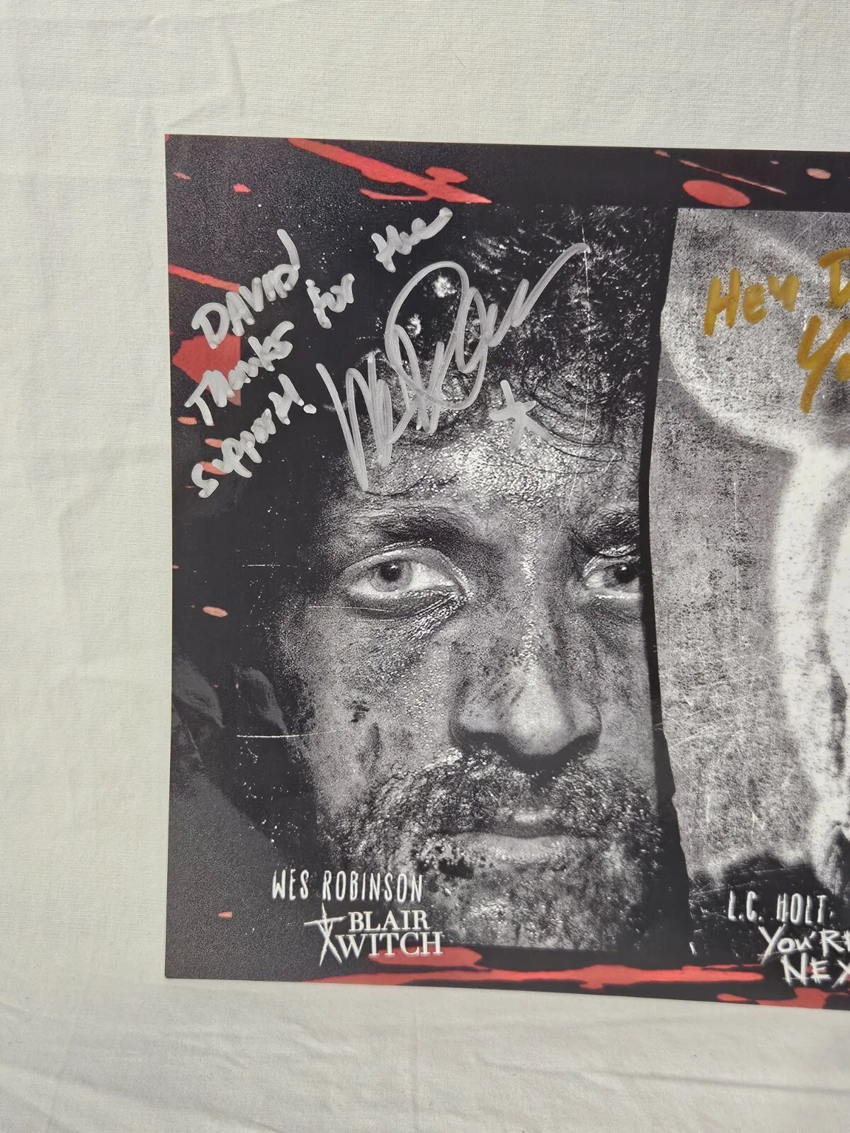 Wes Robinson, L.C. Holt — Wes Robinson & L.C. Holt Signed 8x10 Horror Photo Blair Witch. You're Next. Auto, изображение 2