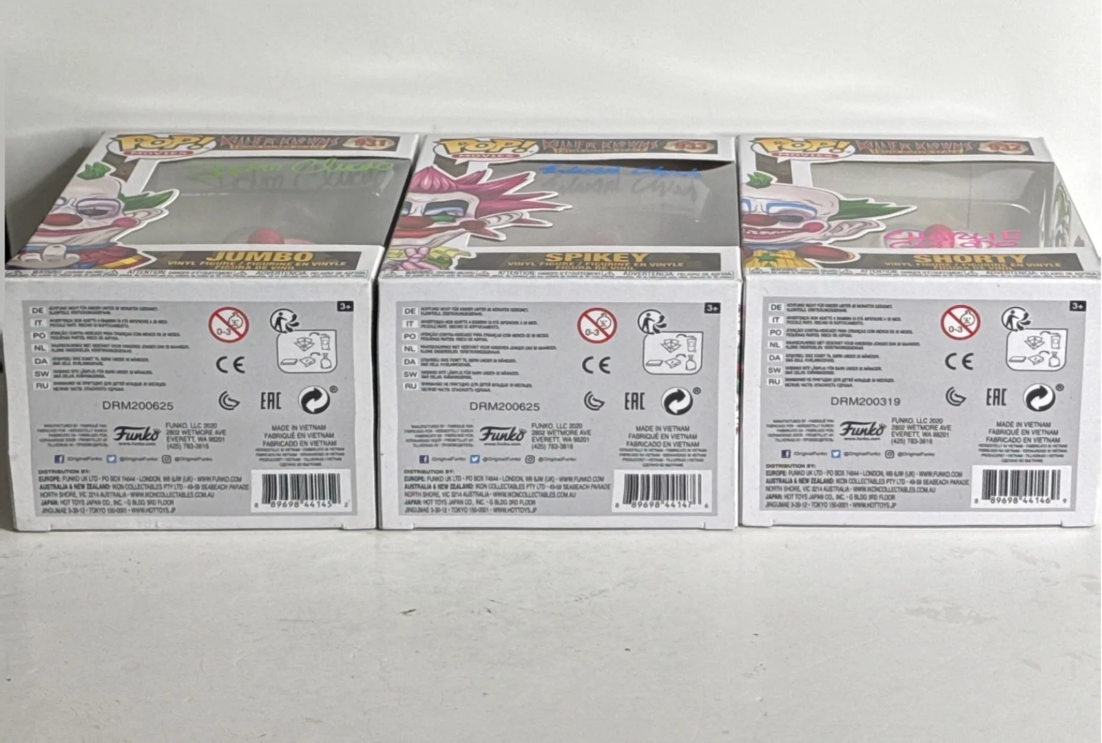 Stephen Chiodo — Killer Klowns Chiodo Bros Signed Set Of 3 Funkos W Drawing BAS, image 5