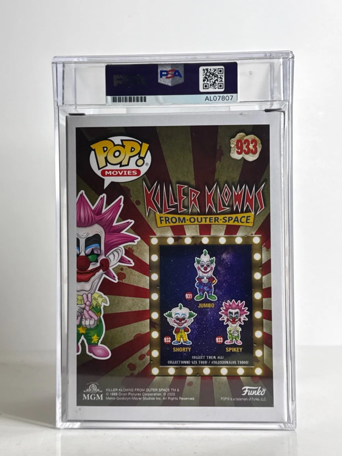 Charlie Chiodo — Killer Klowns From Outer Space Signed Funko #933 Chiodo Bros Gem Mt 10 PSA, изображение 3