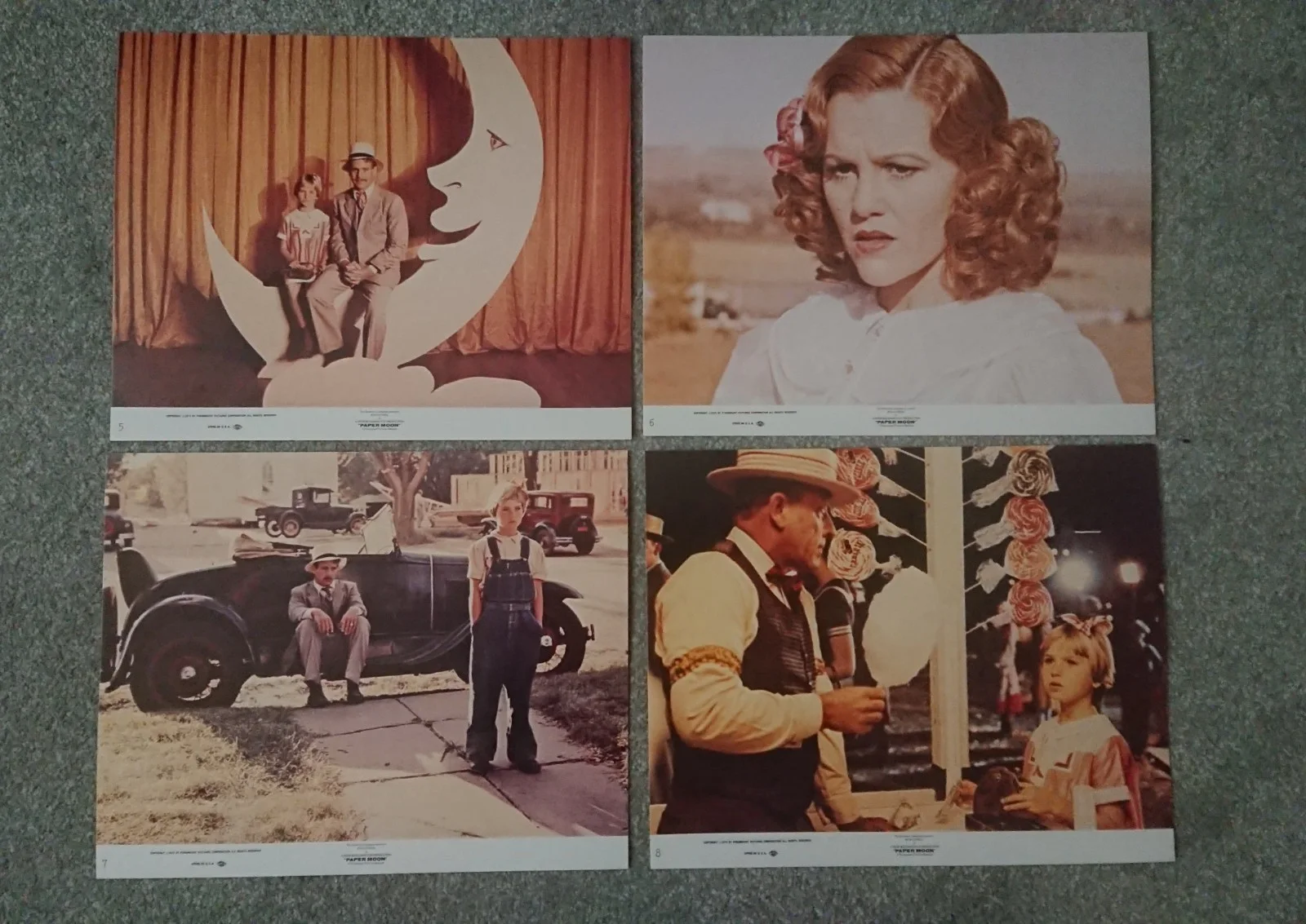 Paper Moon 1973 Tatum & Ryan O'Neal Set of 8 Vintage U. S. Mini Lobby Cards, изображение 3