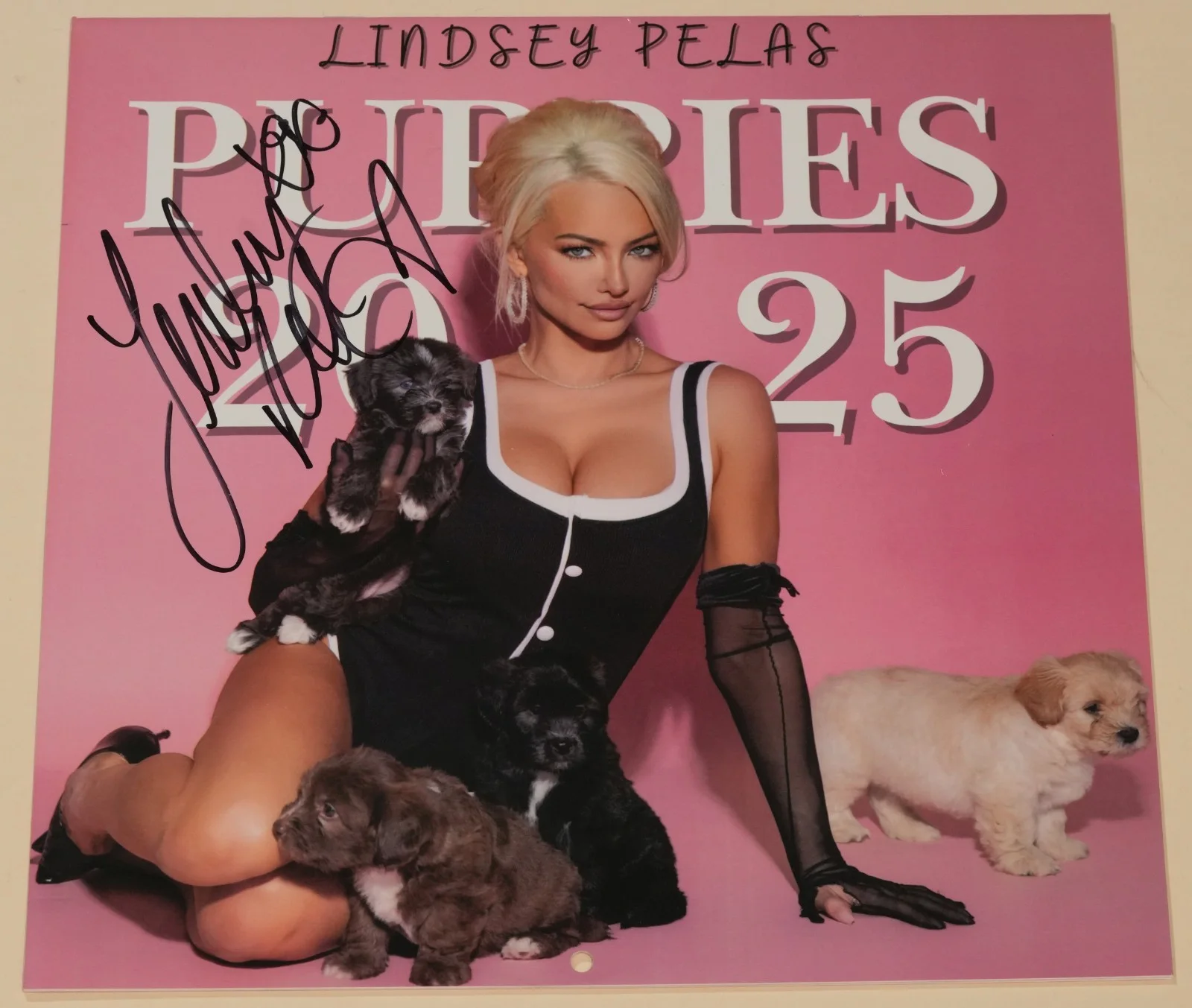 Lindsey Pelas — Lindsey Pelas Signed Official 2025 Calendar BAS COA Playboy Model Puppies Auto'd, image 3
