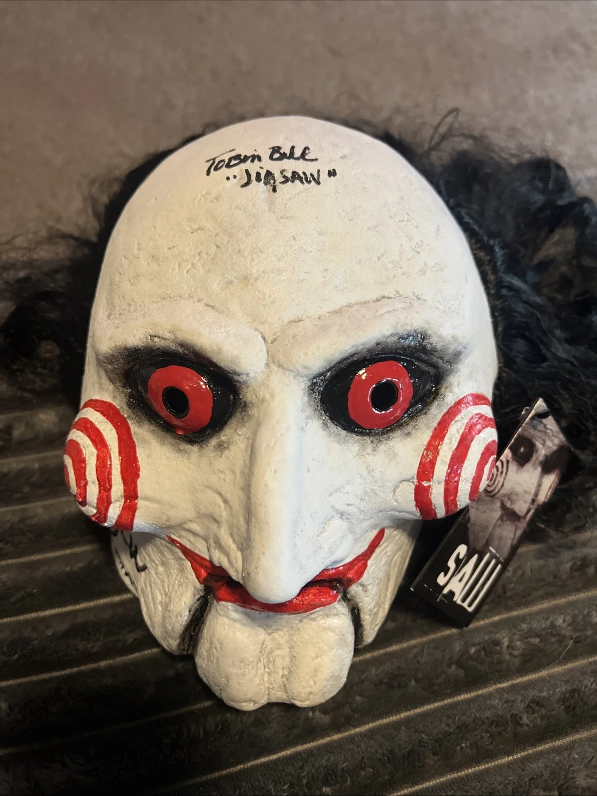 Leigh Whannell — Saw Mask Trick-Or-Treat Studios Double Signed Tobin Bell Leigh Whanell Beckett