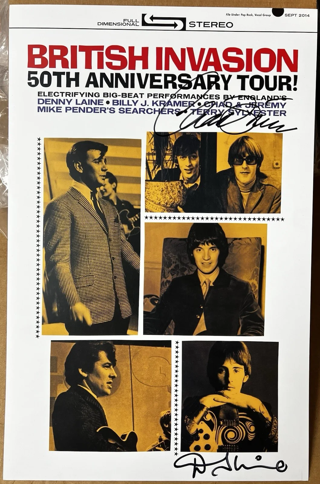 British Invasion Poster 11x17 Signed By Denny Laine And Chad Stewart, изображение 4