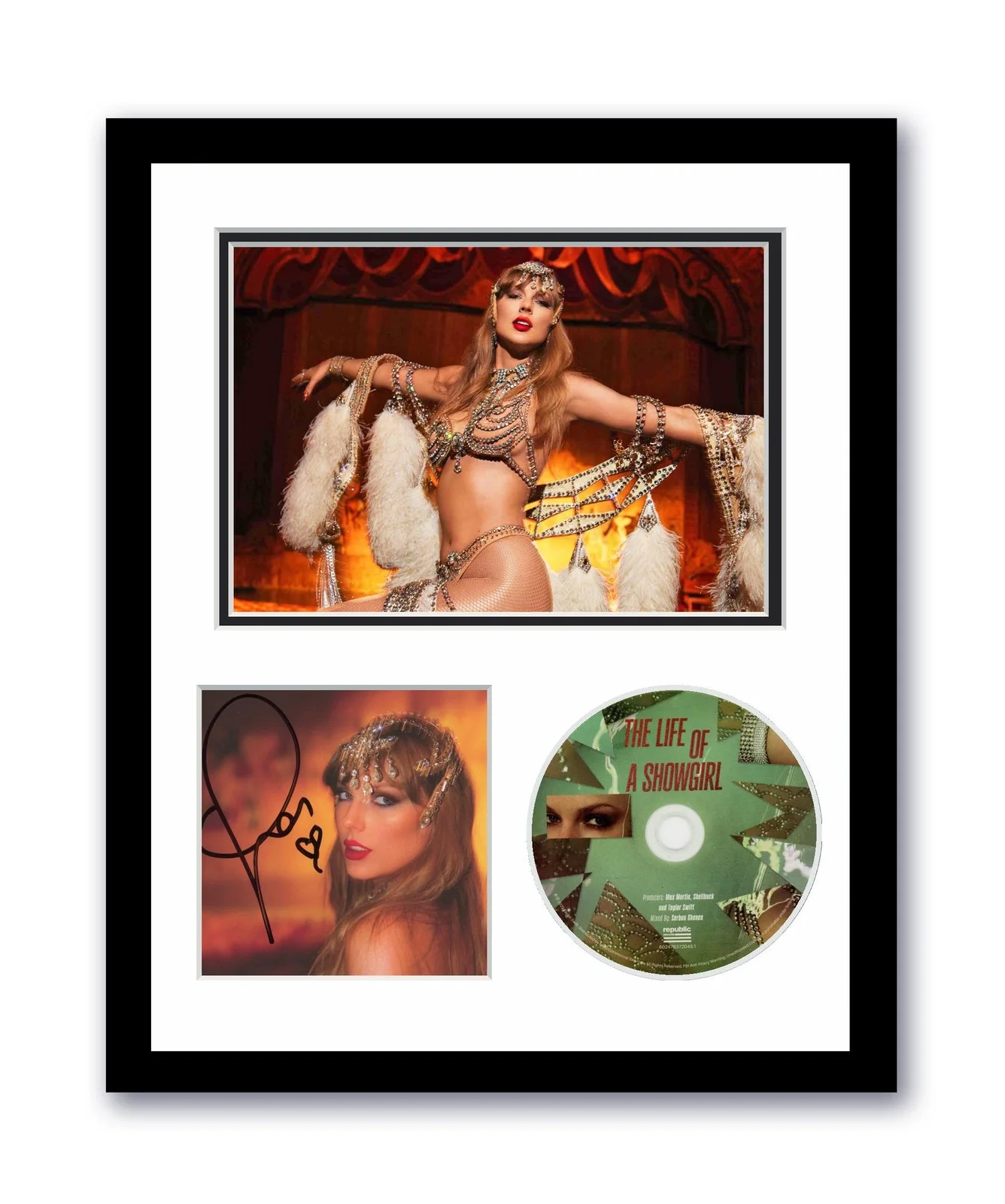 Taylor Swift — Taylor Swift Autograph 11x14 Framed CD Photo The Life Of A Showgirl Photo 1 ACOA