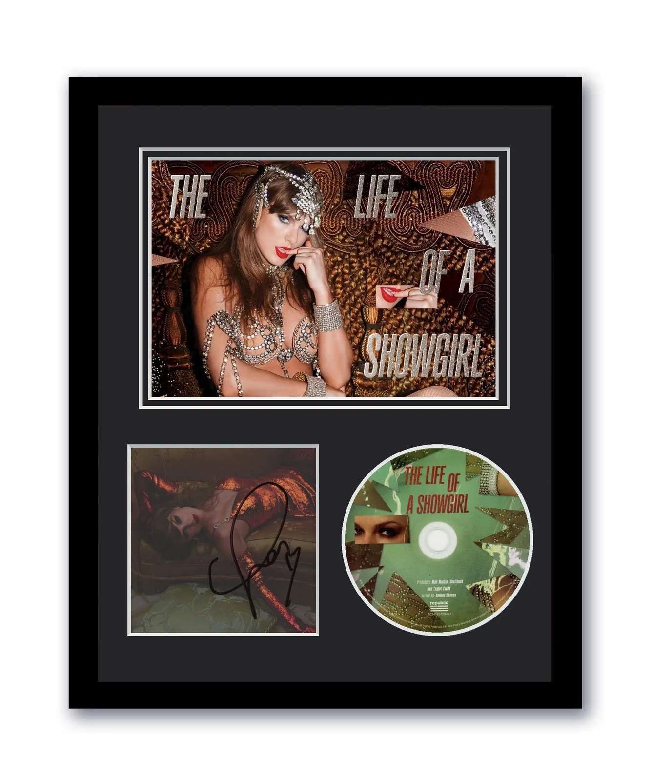 Taylor Swift — Taylor Swift Autographed 11x14 Framed CD Photo Life Of A Showgirl Photo 2 ACOA