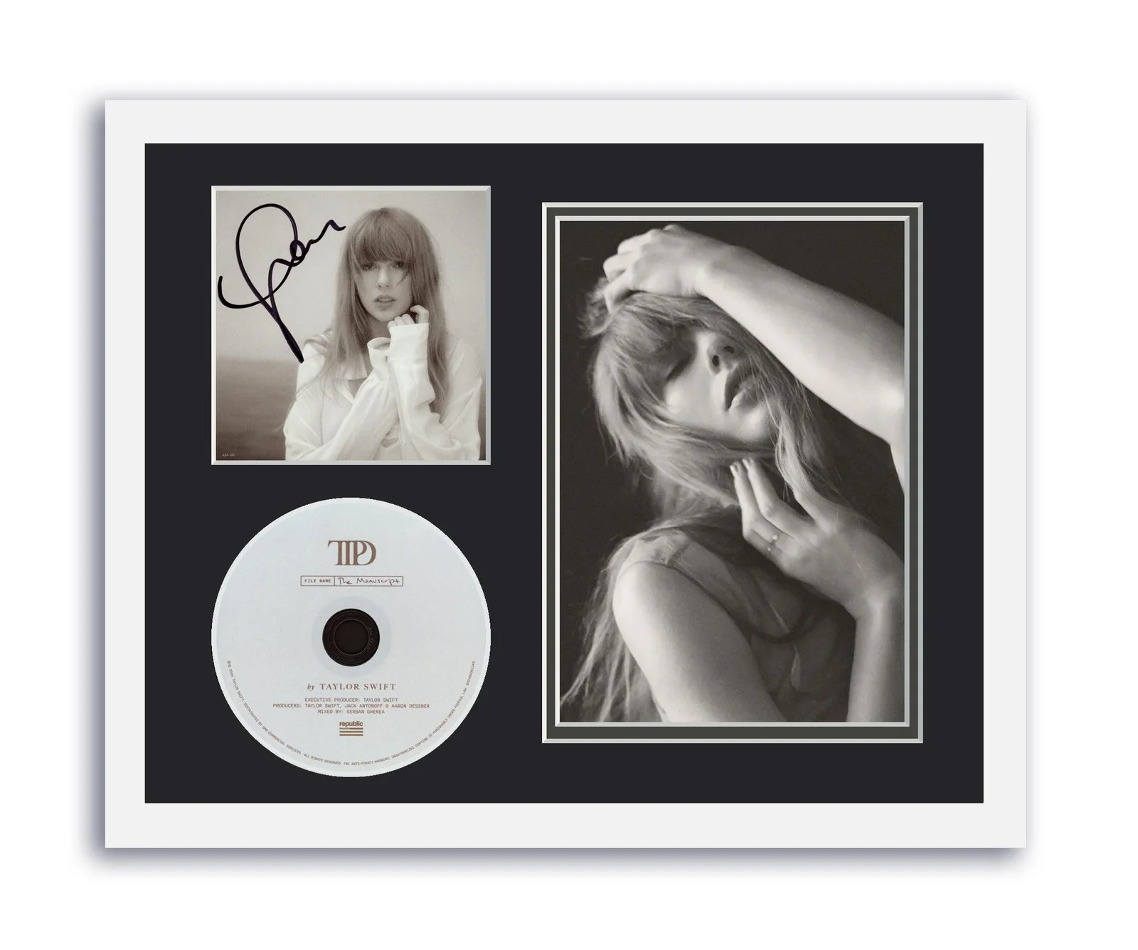 Taylor Swift — Taylor Swift Signed 11x14 Custom Framed CD Photo Tortured Poets Department ACOA