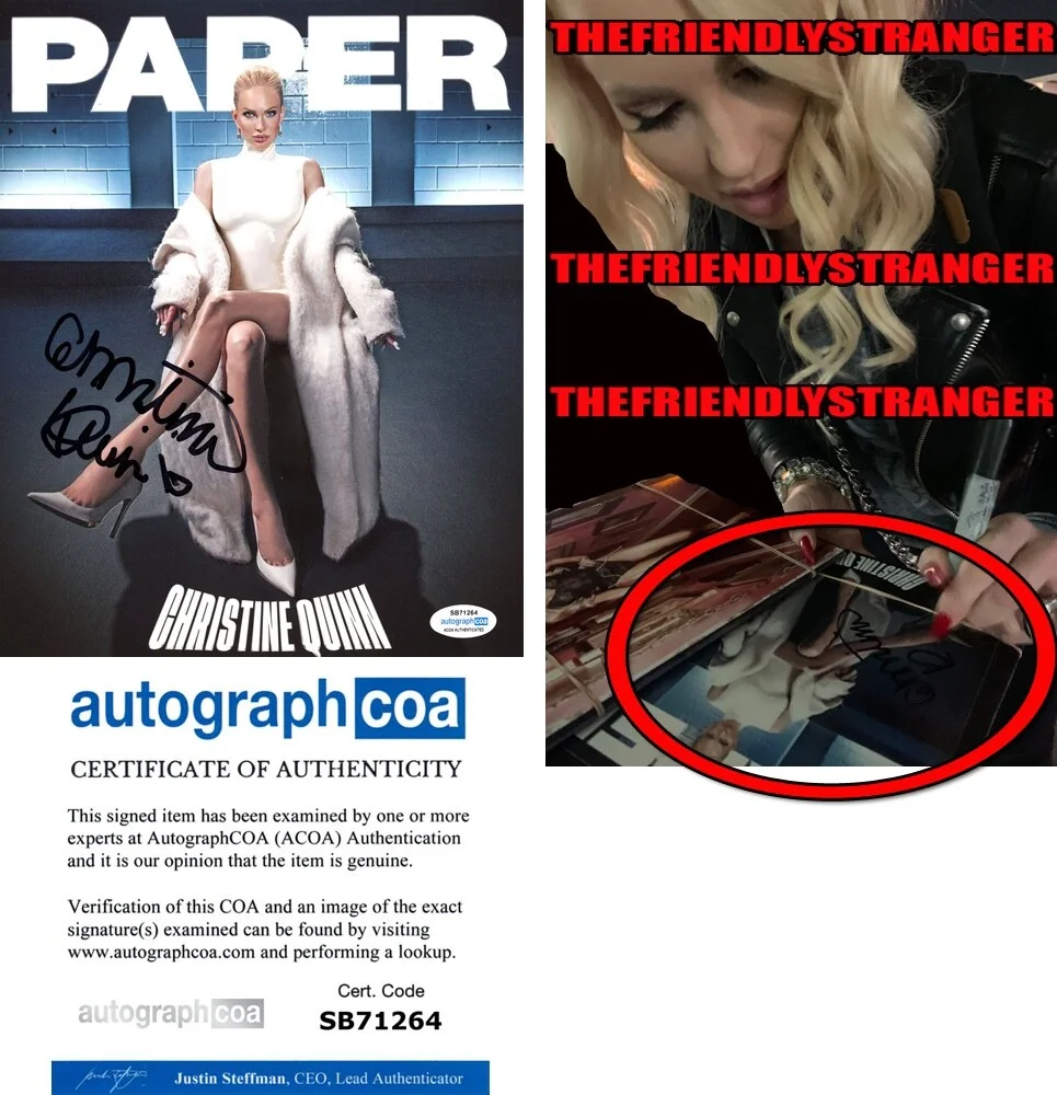 CHRISTINE QUINN — Christine Quinn signed 8x10 Photo EXT PROOF h SELLING SUNSET Basic Instinct ACOA