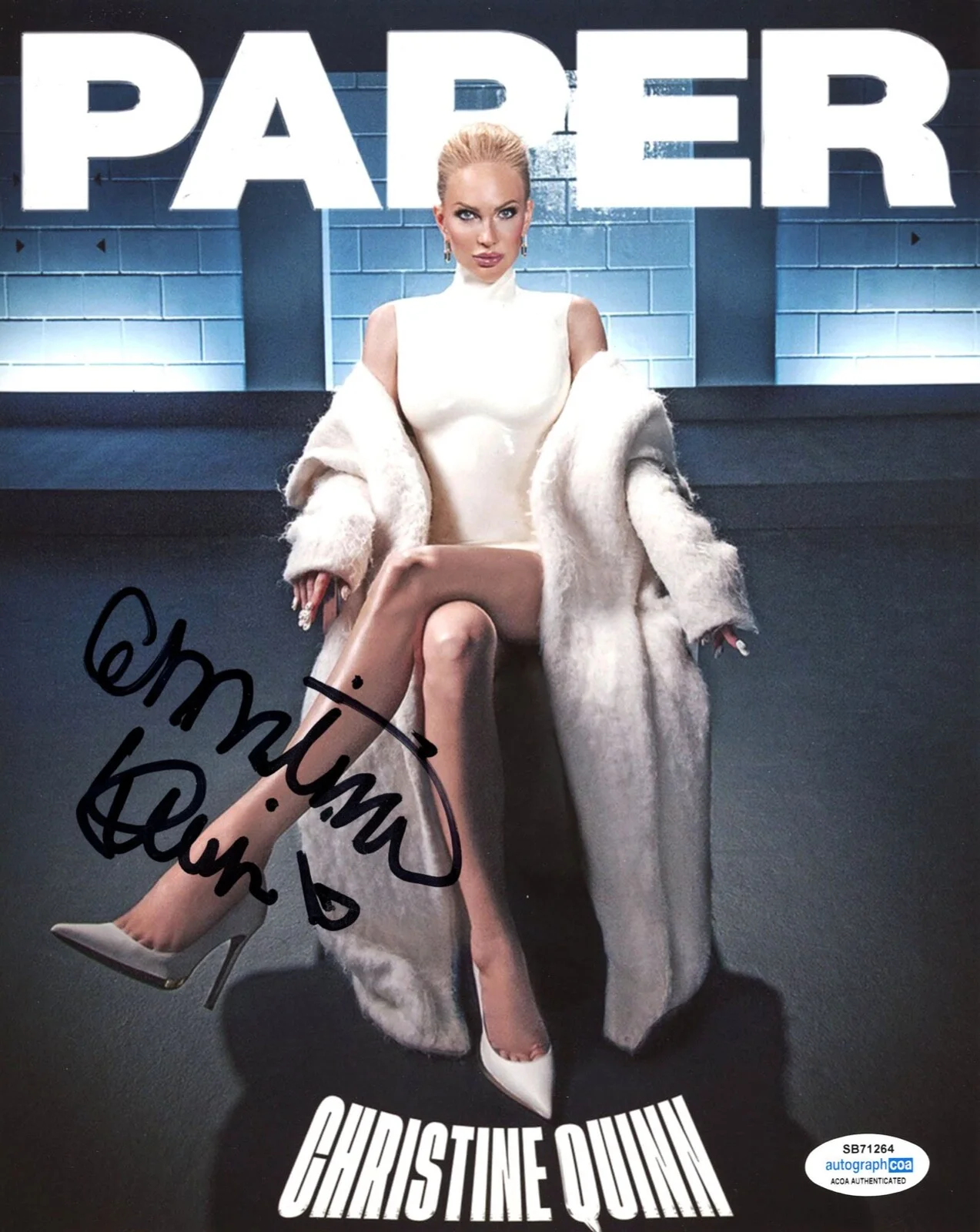 CHRISTINE QUINN — Christine Quinn signed 8x10 Photo EXT PROOF h SELLING SUNSET Basic Instinct ACOA, image 4