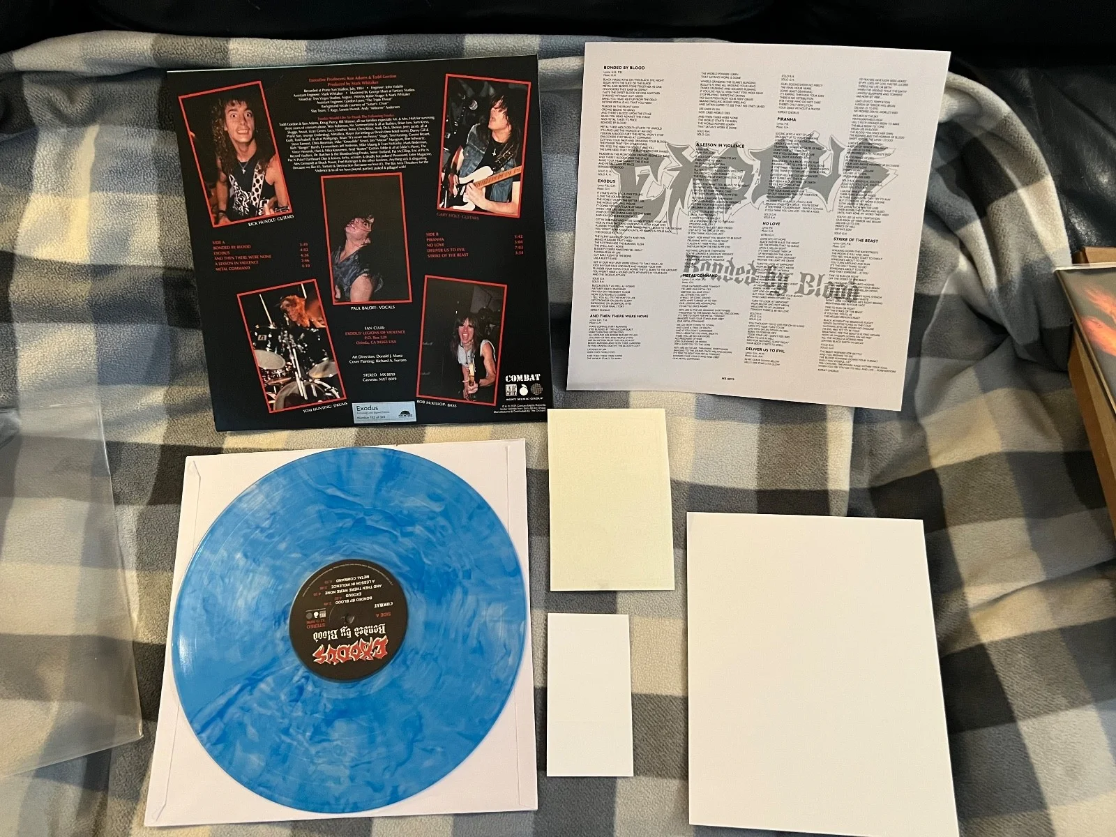 2025 Exodus autograph lot Lim Ed LP and 40th ann blue Bonded by Blood thrash, image 5