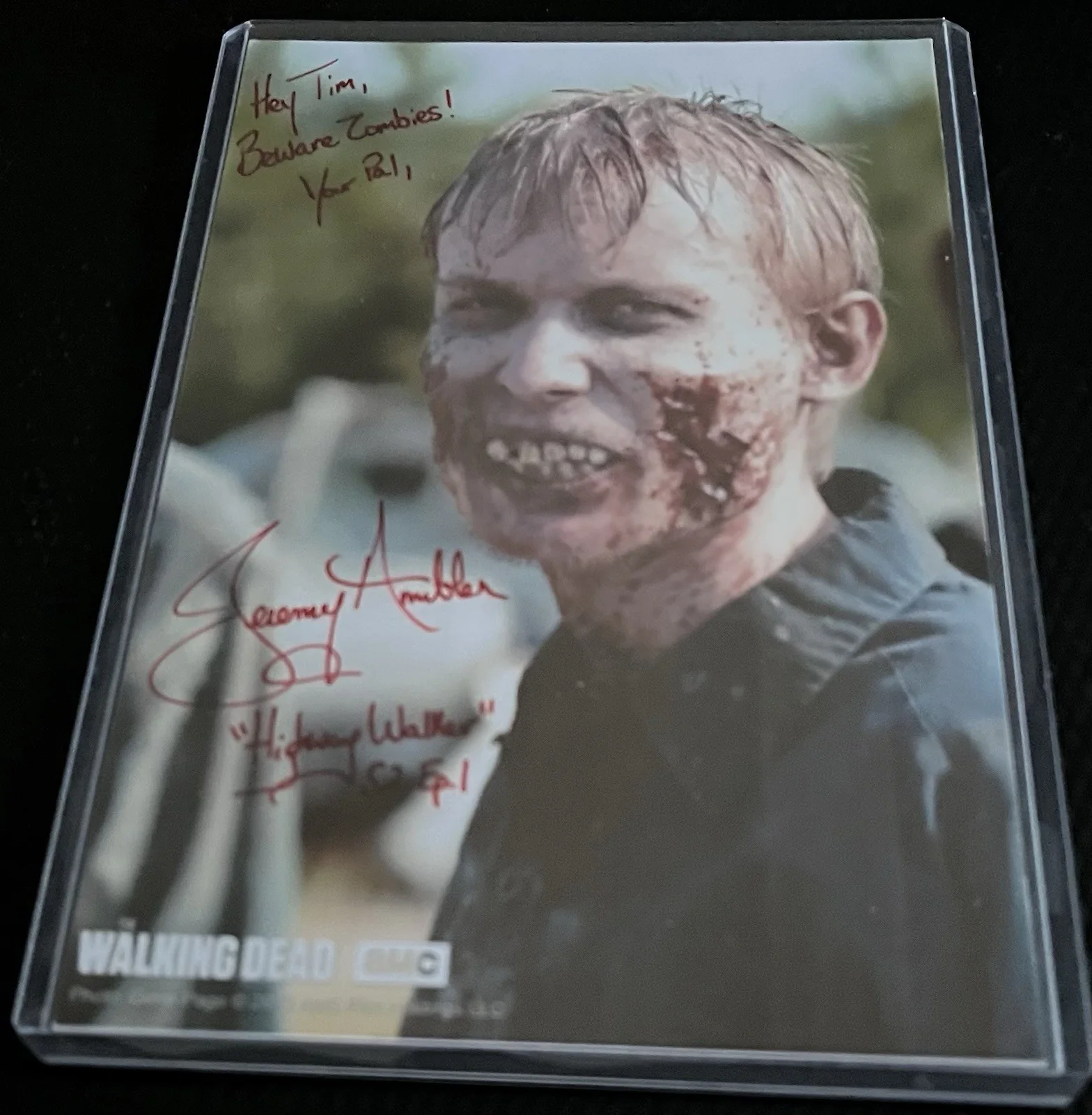 Jeremy Ambler — Walking Dead Highway Walker aka Jeremy Ambler Signed 4x6 w/ COA & Top Loader, изображение 2
