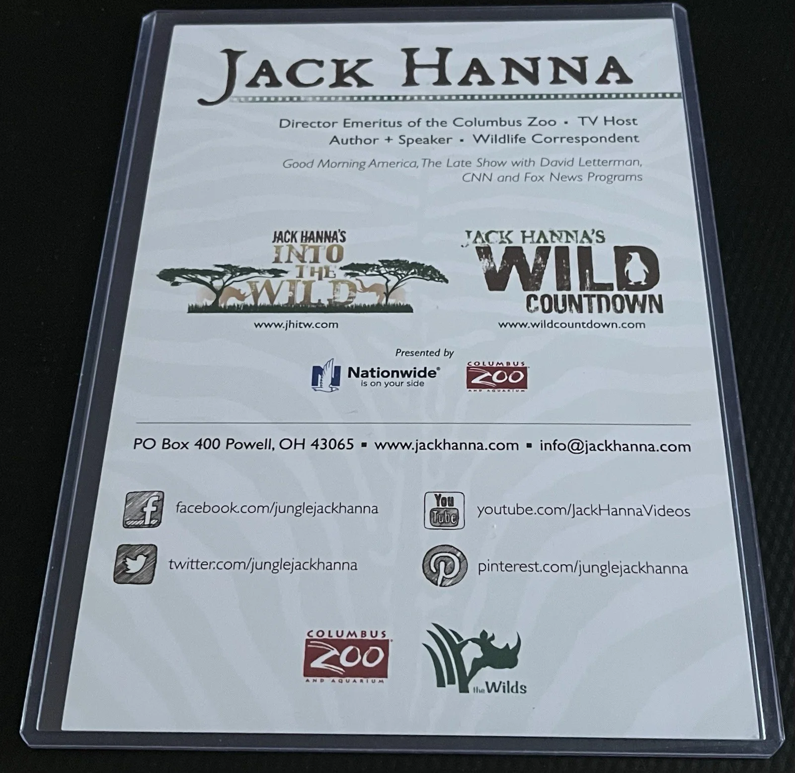 Jack Hanna — Jack Hanna Columbus Zoo Signed 5x7 Promo Photograph w/ COA & Top Loader, image 4