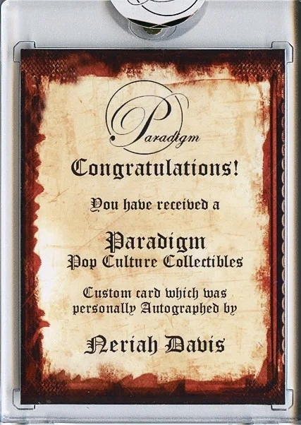 Neriah Davis — -BAYWATCH- NERIAH DAVIS Signed/Autograph/Auto Certified TV Trading Card- Playboy, изображение 2
