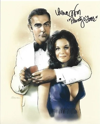 Lana Wood — Lana Wood Autographed 10" x 8" Drawing - Plenty O'Toole - James Bond