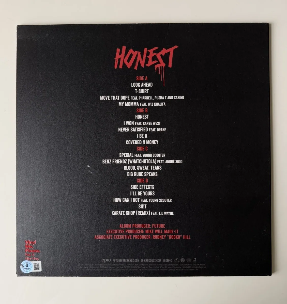 Future Rapper Honest Autographed “Honest” Vinyl Record LP Beckett BAS, image 2