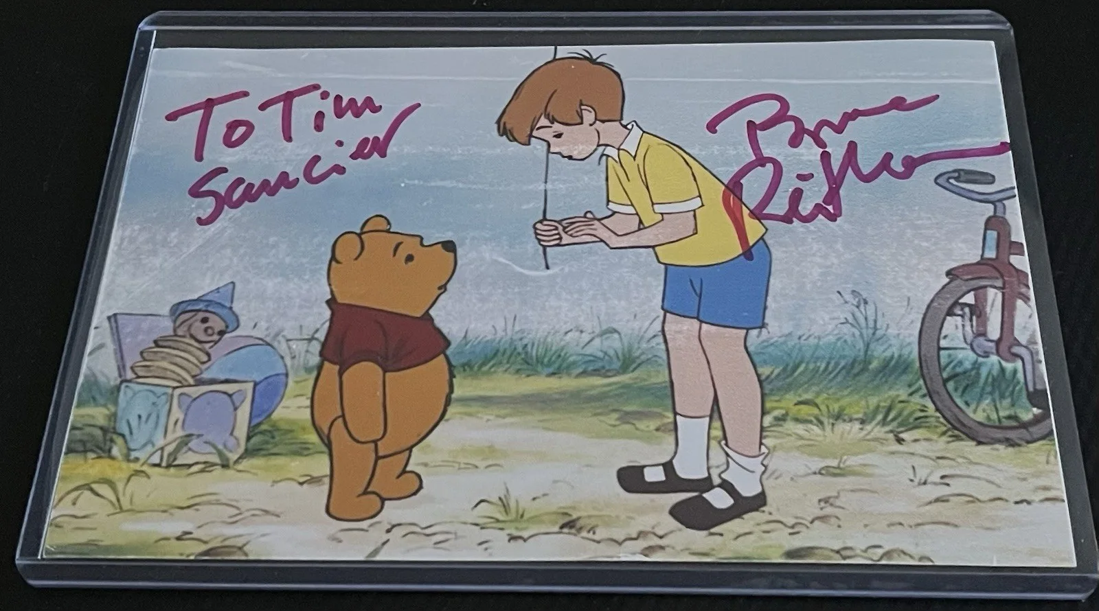 Bruce Reitherman — Bruce Reitherman aka Voice Christopher Robin Signed 4x6 Photo w/ COA Top Loader, image 2