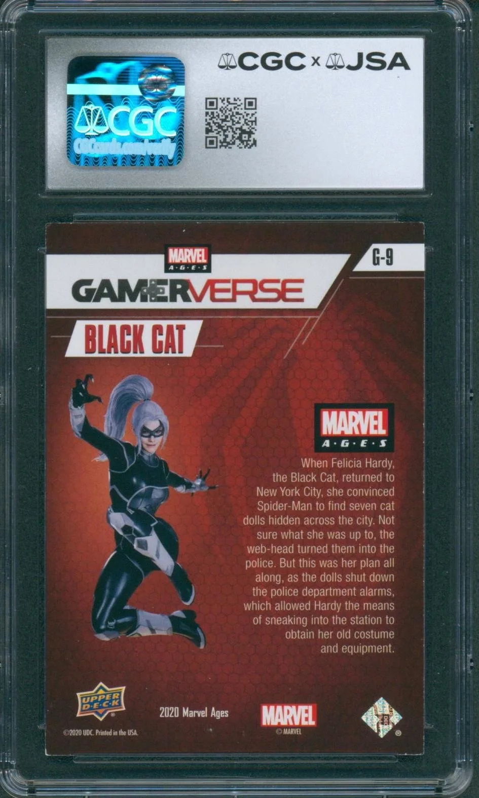 Erica Lindbeck — Erica Lindbeck Signed Spider-Man Upper Deck Black Cat Card CGC x JSA SLAB, image 2