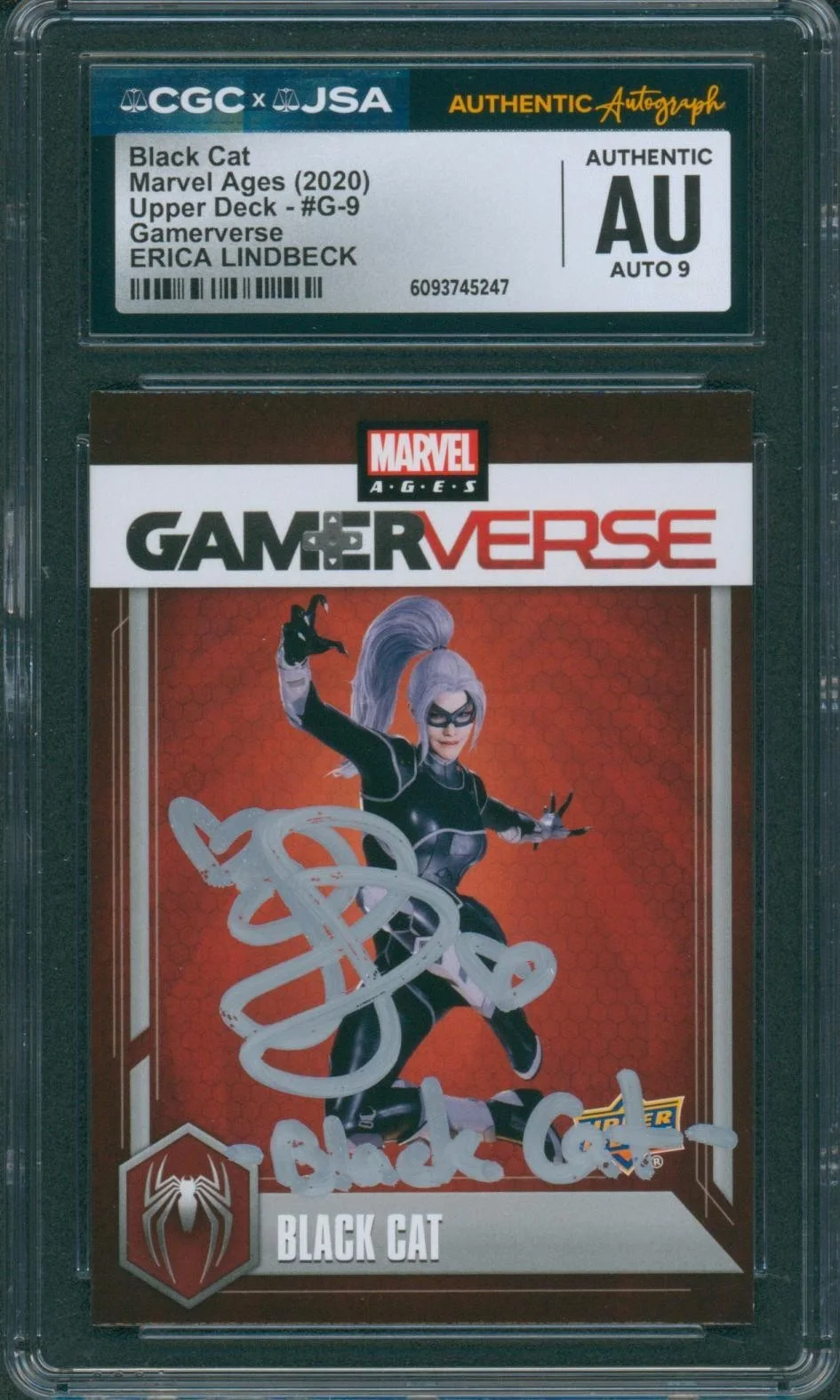 Erica Lindbeck — Erica Lindbeck Signed Spider-Man Upper Deck Black Cat Card CGC x JSA SLAB