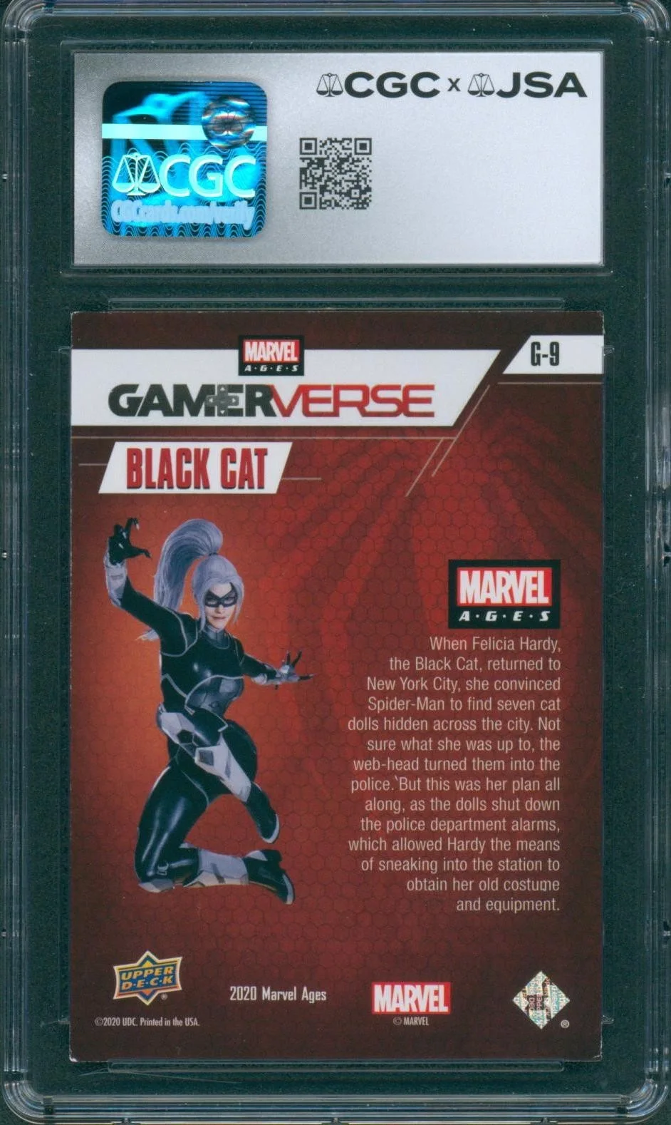 Erica Lindbeck — Erica Lindbeck Signed Spider-Man Upper Deck Black Cat Card CGC x JSA SLAB, image 2