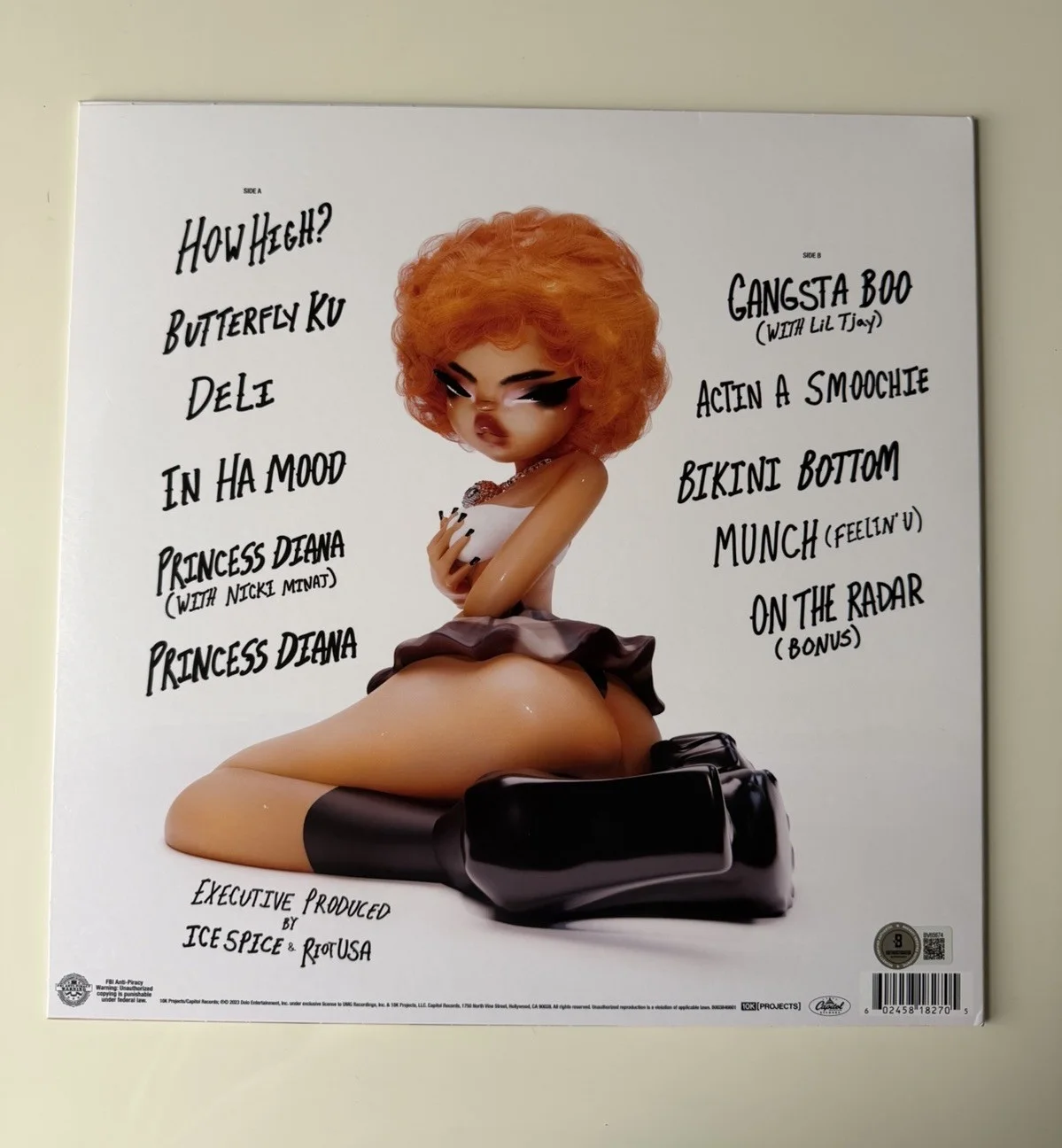 Ice Spice Rapper Autographed “Like..?” Vinyl Record Album LP Beckett BAS, изображение 2