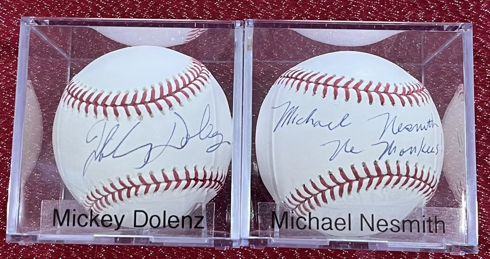Mickey Dolenz Michael Nesmith Signed Baseballs Rawlings Monkees Autographed, image 2