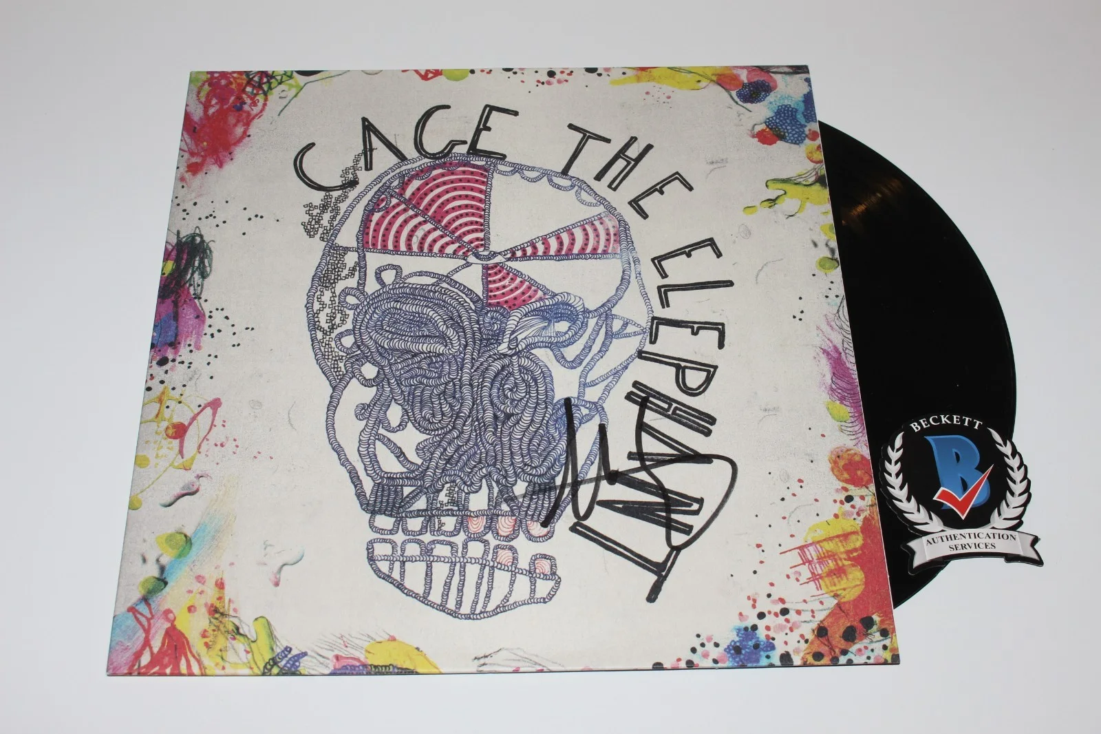 MATT SHULTZ SIGNED CAGE THE ELEPHANT SELF TITLED ALBUM VINYL RECORD BECKETT COA, image 4