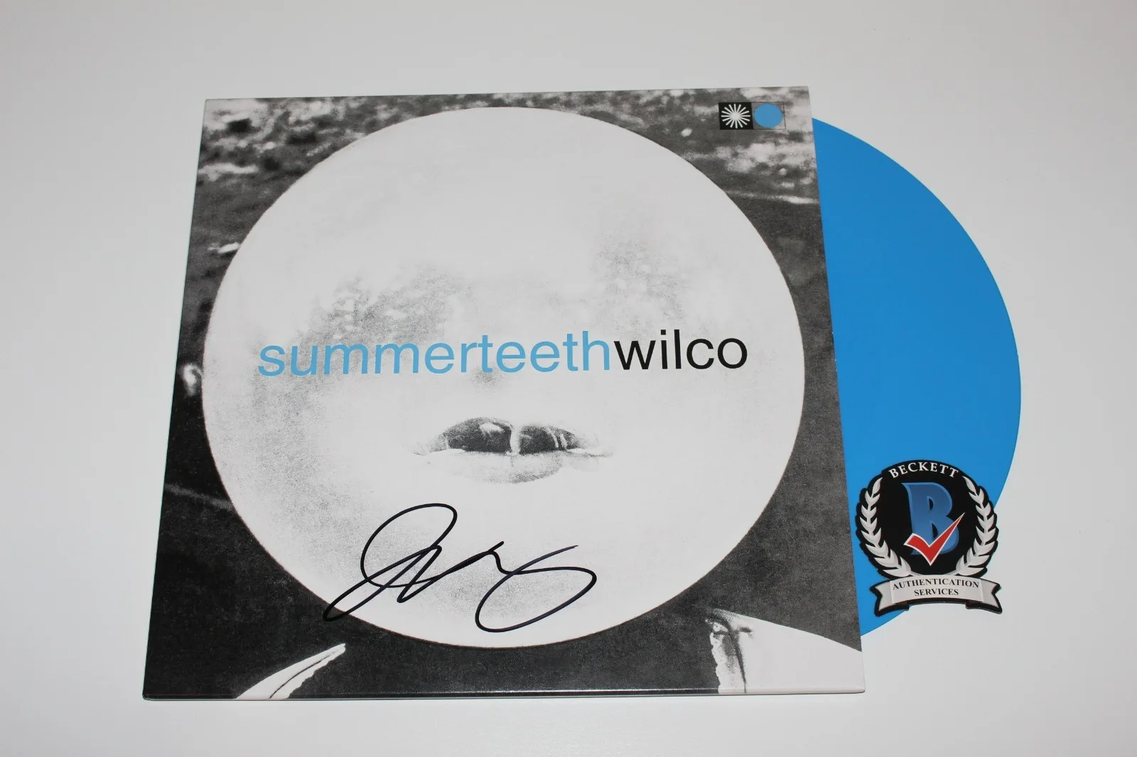 JEFF TWEEDY SIGNED WILCO 'SUMMERTEETH' BLUE VINYL ALBUM RECORD BECKETT COA BAS, image 3