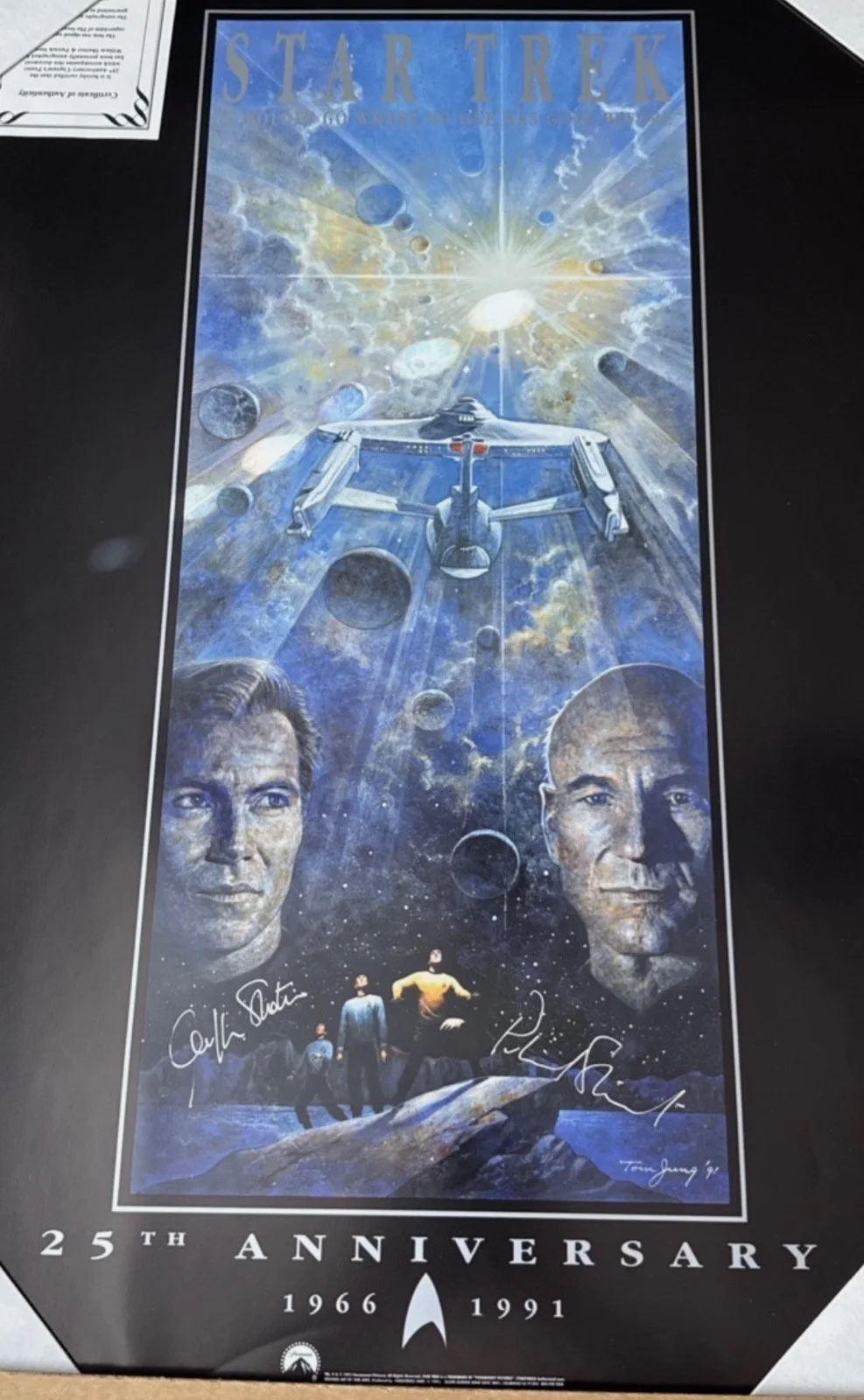 Patrick Stewart, Willam Shatner — Star Trek 25th Anniversary Poster- DUAL SIGNED By Stewart And Shatner. NIB COA, изображение 2