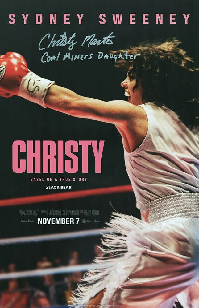 Websites — Christy Martin Signed Christy 11x17 Movie Poster w/Coal Miner's Daughter -SS COA