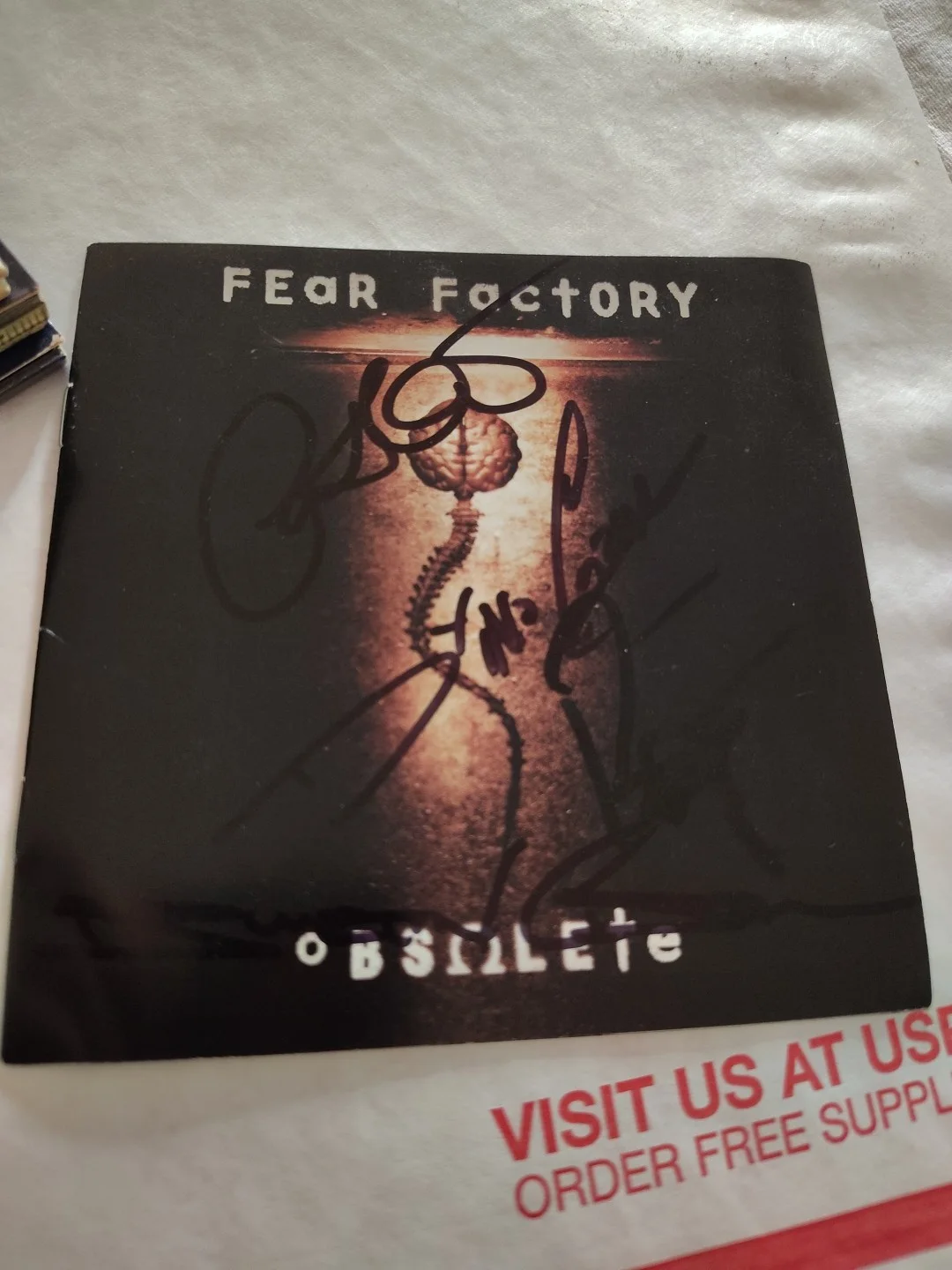Fear Factory Signed Cd Booklet. Original 4 Obsolete, image 2