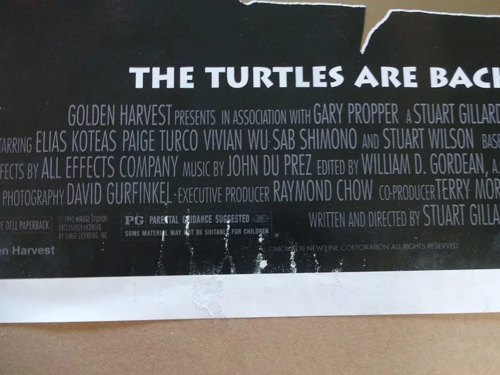 Teenage Mutant Ninja Turtles III Original 1993 Movie Poster 41"x27" Paige Turco, изображение 2