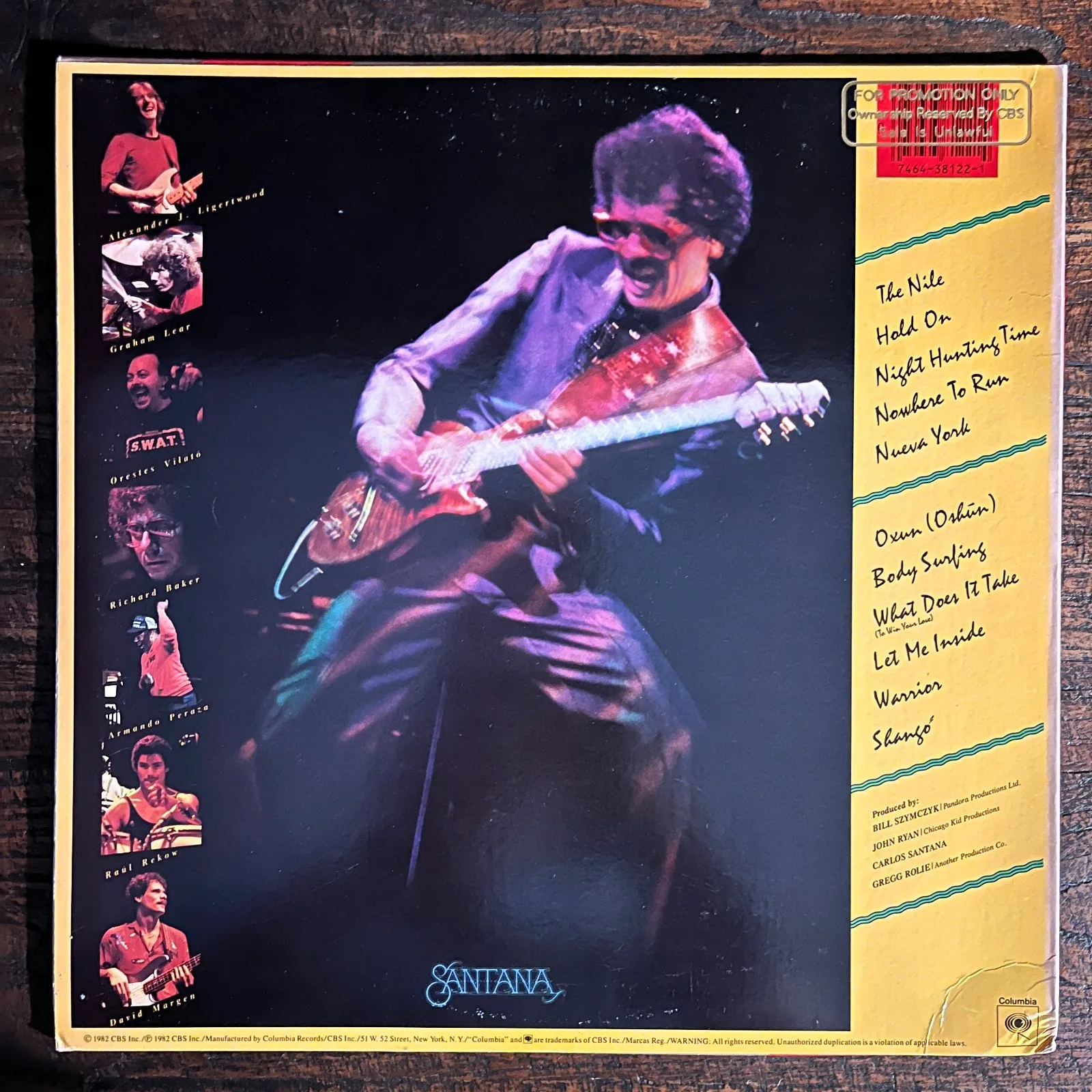 Autographed DEVADIP CARLOS SANTANA ~Shango~ LP Vinyl 1982 SIGNED, image 3