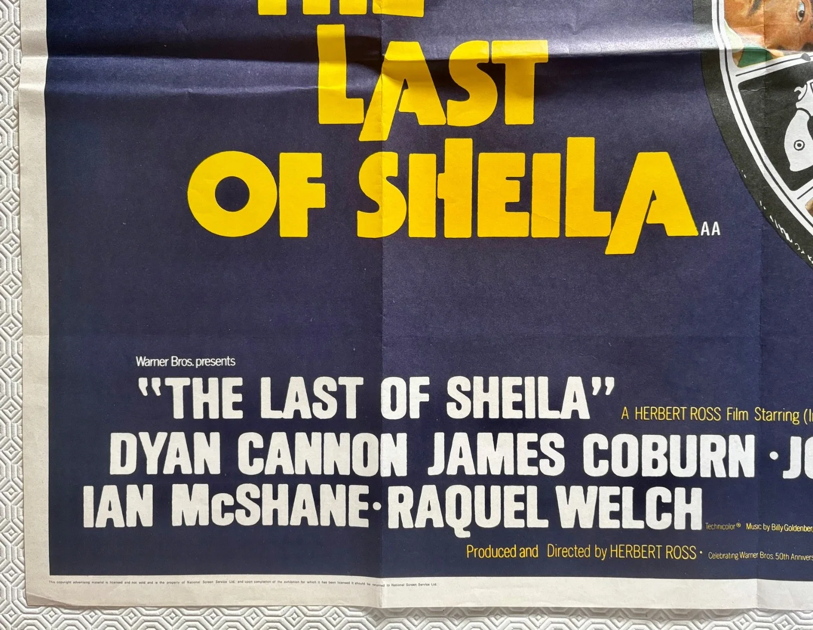 The Last of Sheila Original 1973 Quad Poster Dyan Cannon Raquel Welch, изображение 2