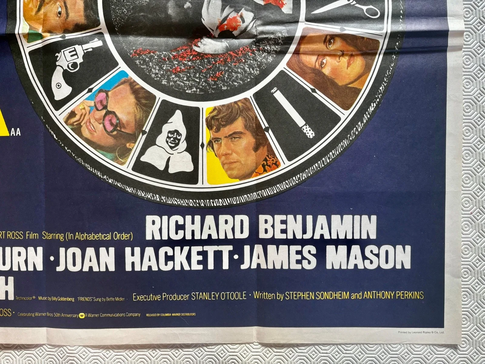The Last of Sheila Original 1973 Quad Poster Dyan Cannon Raquel Welch, изображение 3