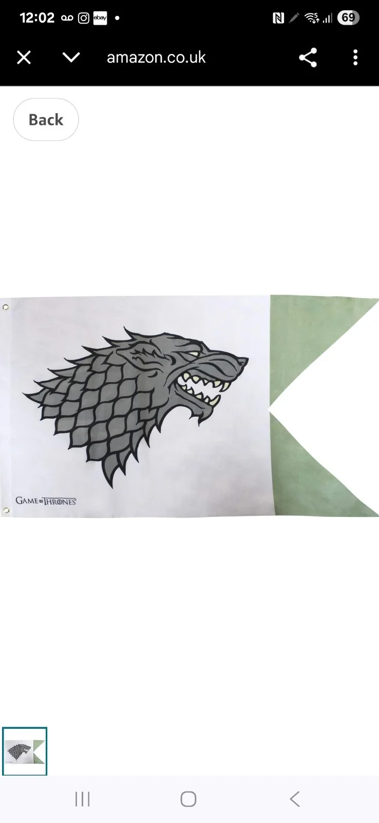 Game Of Thrones Stark Flag - Stark Banner ABYSTYLE, image 2