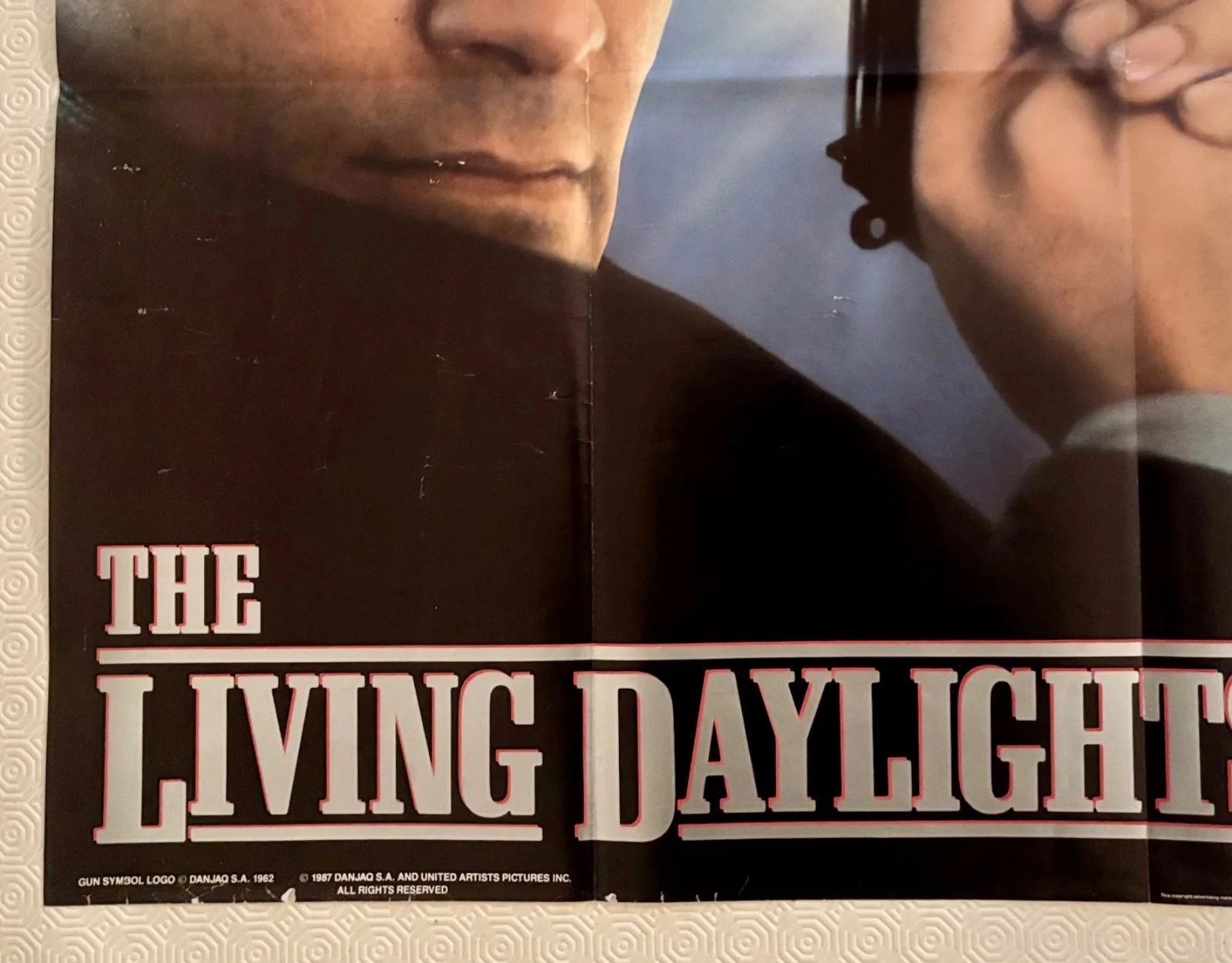 The Living Daylights Original 1987 Advance Quad Poster Dalton James Bond 007, изображение 2
