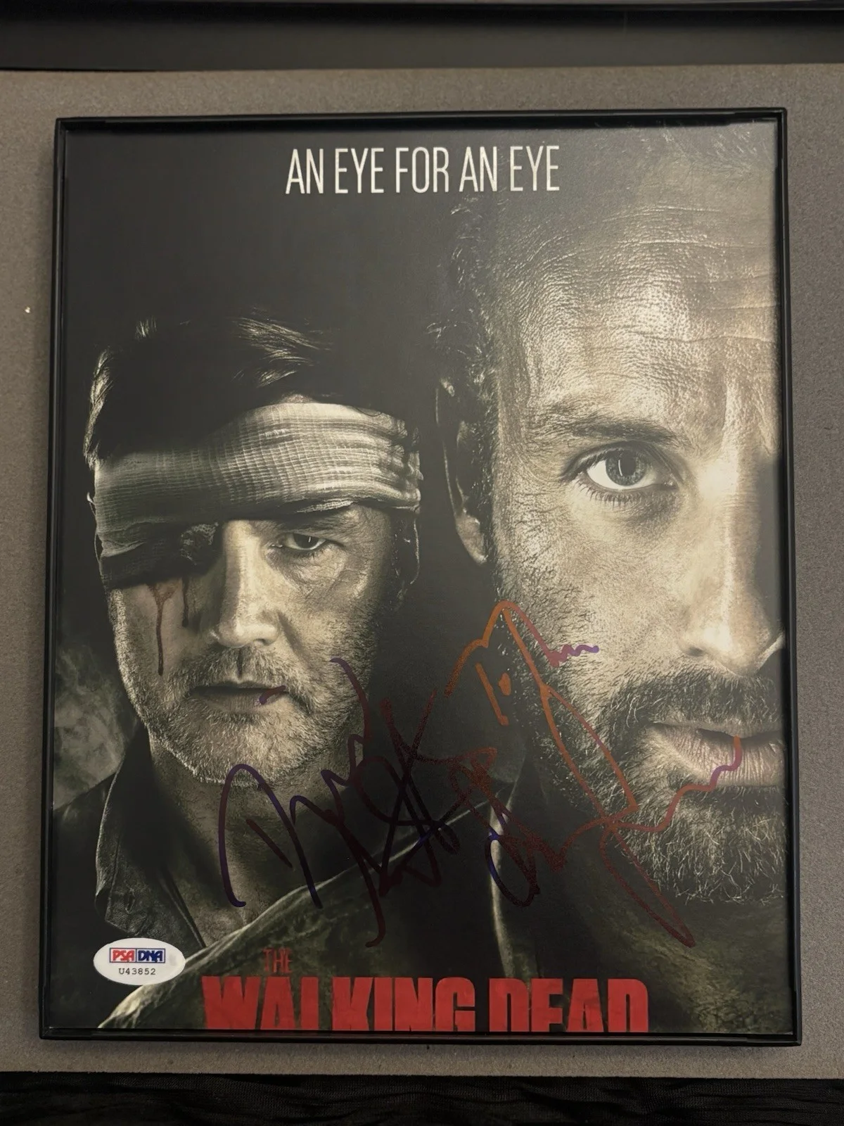 Andrew Lincoln — TWD Andrew Lincoln & David Morrissey Autographed Framed 8x10, изображение 3