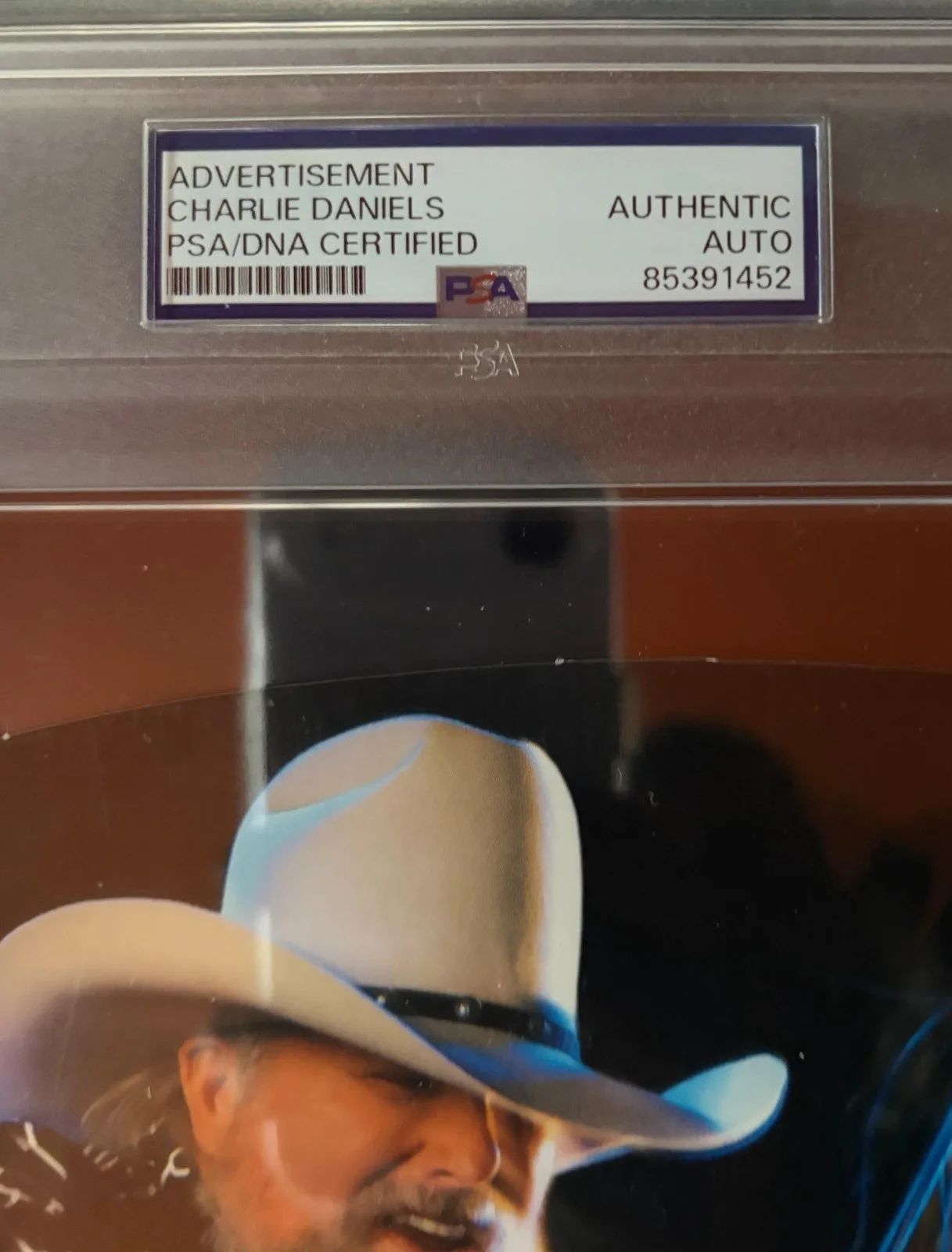 CHARLIE DANIELS SIGNED CONCERT AD PSA ENCAPSULATED 25 YEARS FIDDLE FIRE RARE, image 3