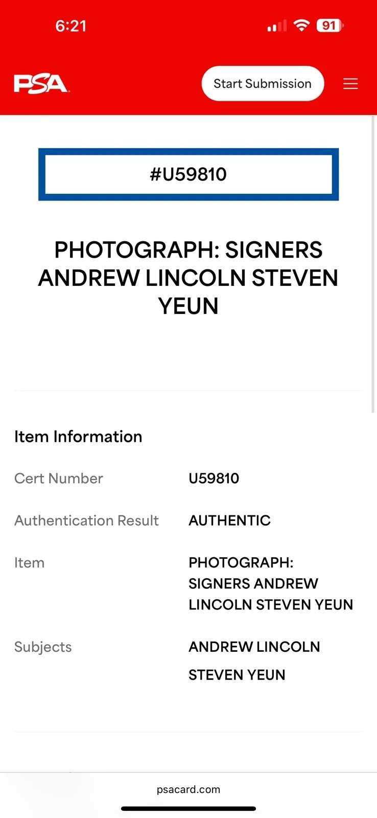 Andrew Lincoln — TWD Andrew Lincoln & Steven Yeun Autographed 8x10, изображение 4