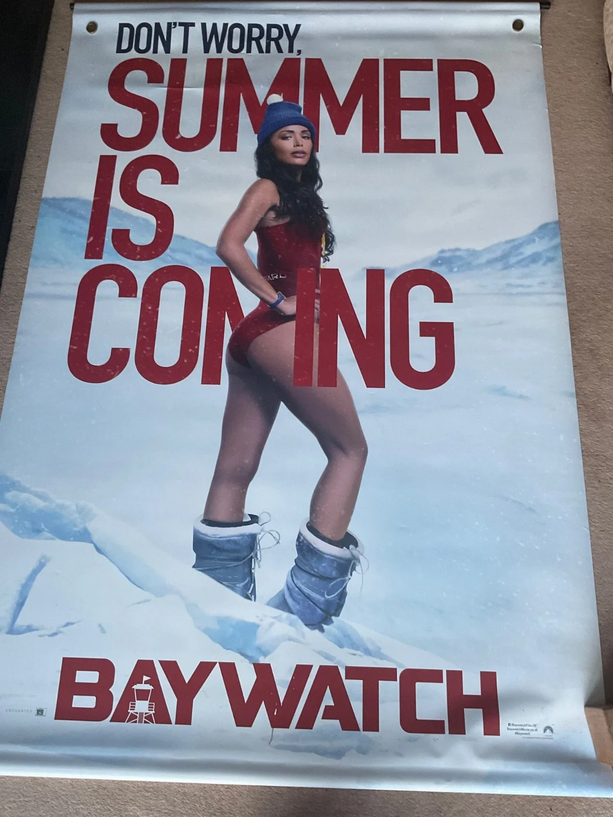 BAYWATCH The Rock 2 sided Movie Poster Cinema Film Memorabilia 8x5ft HUGE, изображение 3