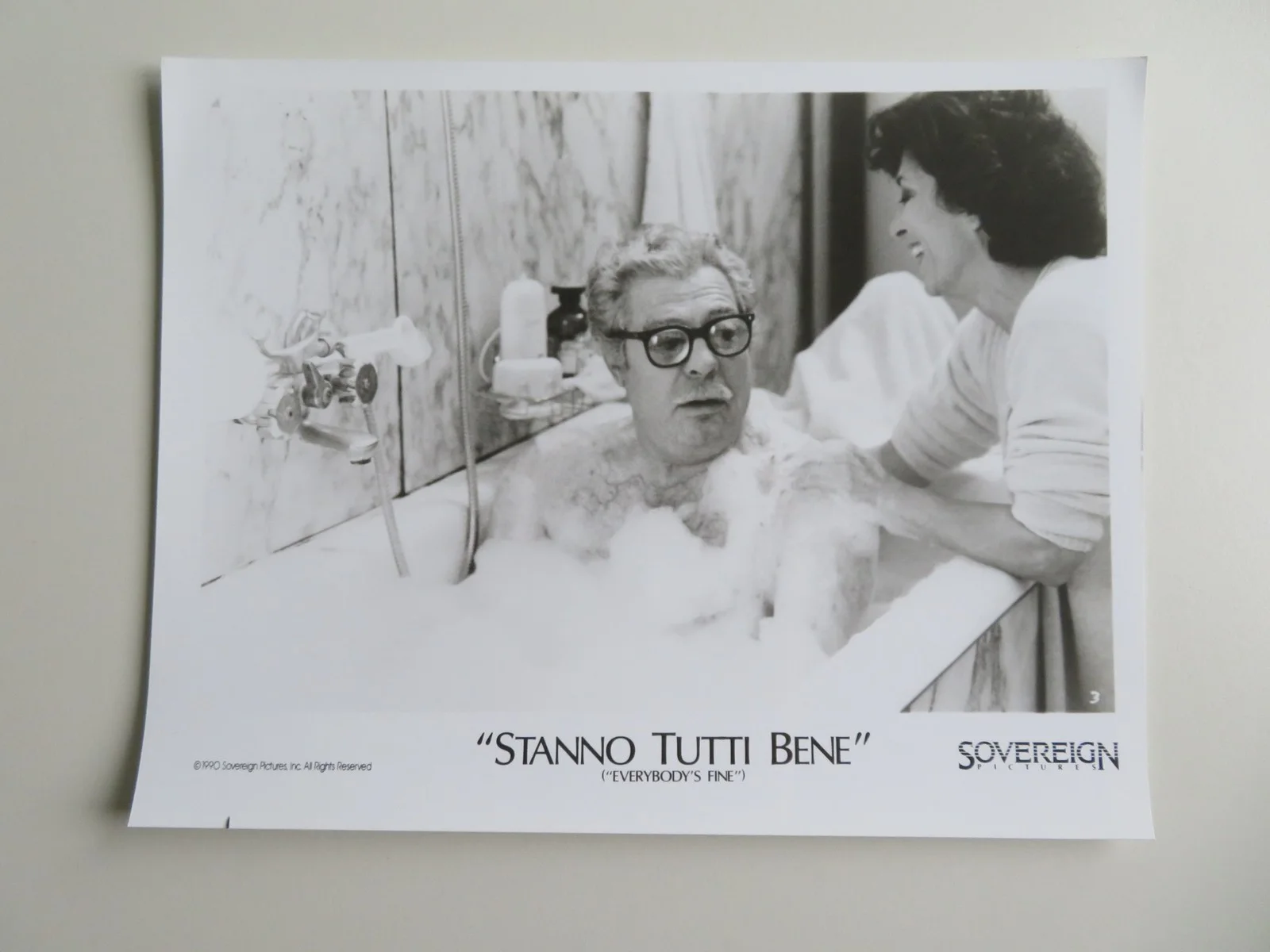 EVERYBODY'S FINE MOVIE STILL PHOTO LOT OF 3 MARCELLO MASTROIANNI 1990, изображение 4