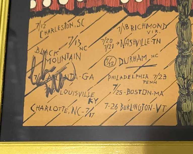 Punch Brothers 2018 All Summer Tour Poster Signed by Band Landland -Yellow Frame, изображение 2