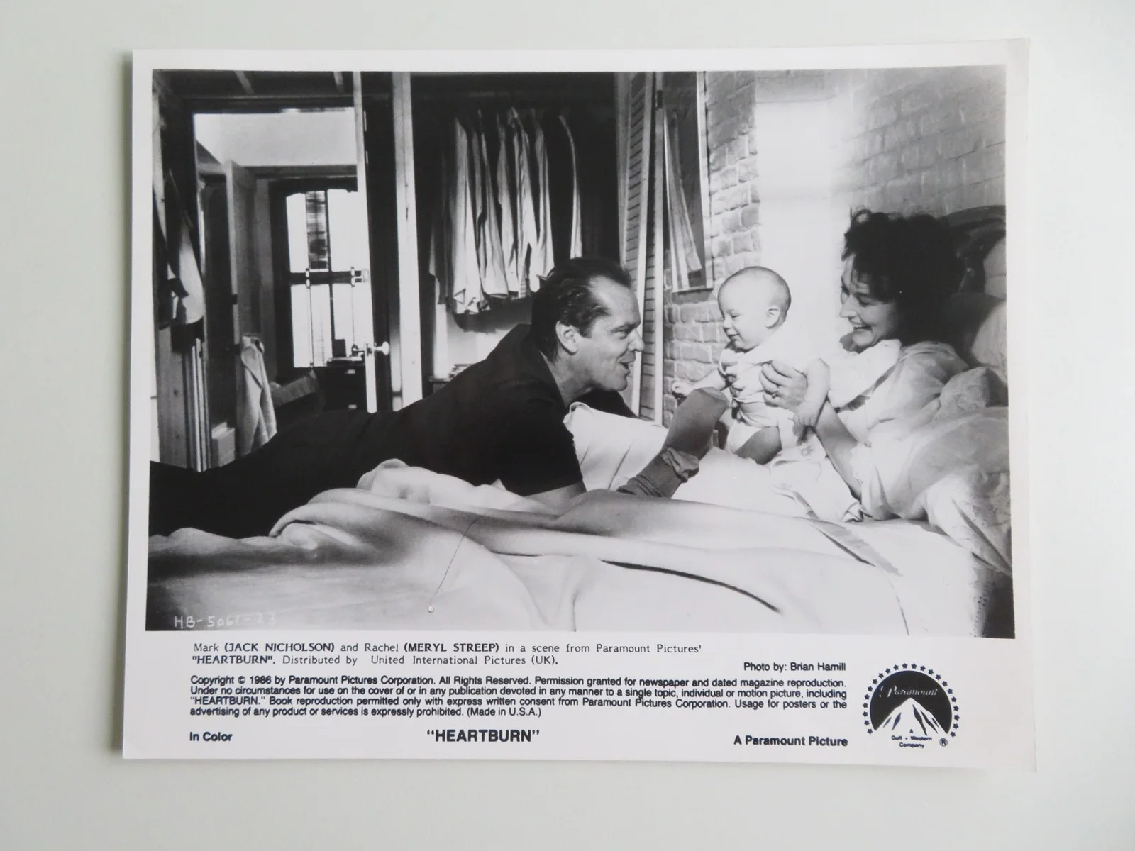 HEARTBURN MOVIE STILL PHOTO LOT OF 4 MERYL STREEP JACK NICHOLSON 1986, изображение 4
