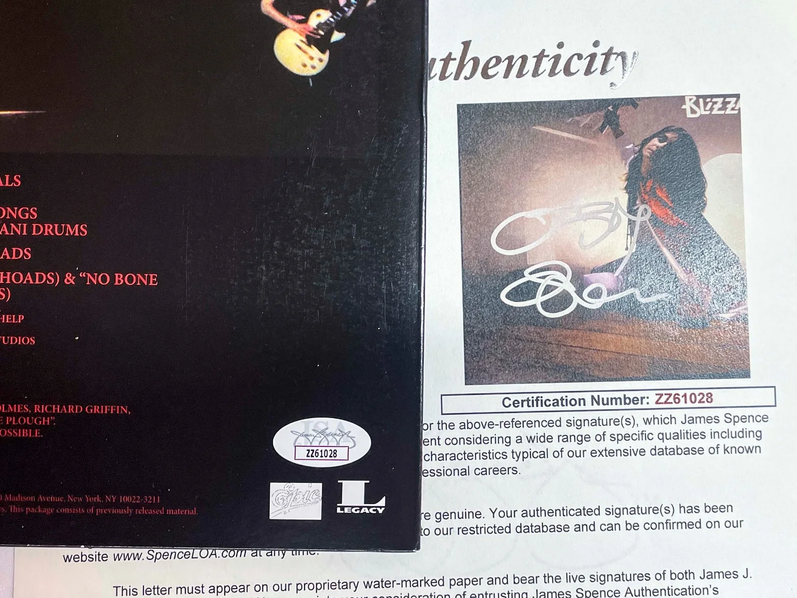 Ozzy Osbourne Signed Autographed BLIZZARD OF OZ Vinyl Album EXACT Proof JSA, image 5